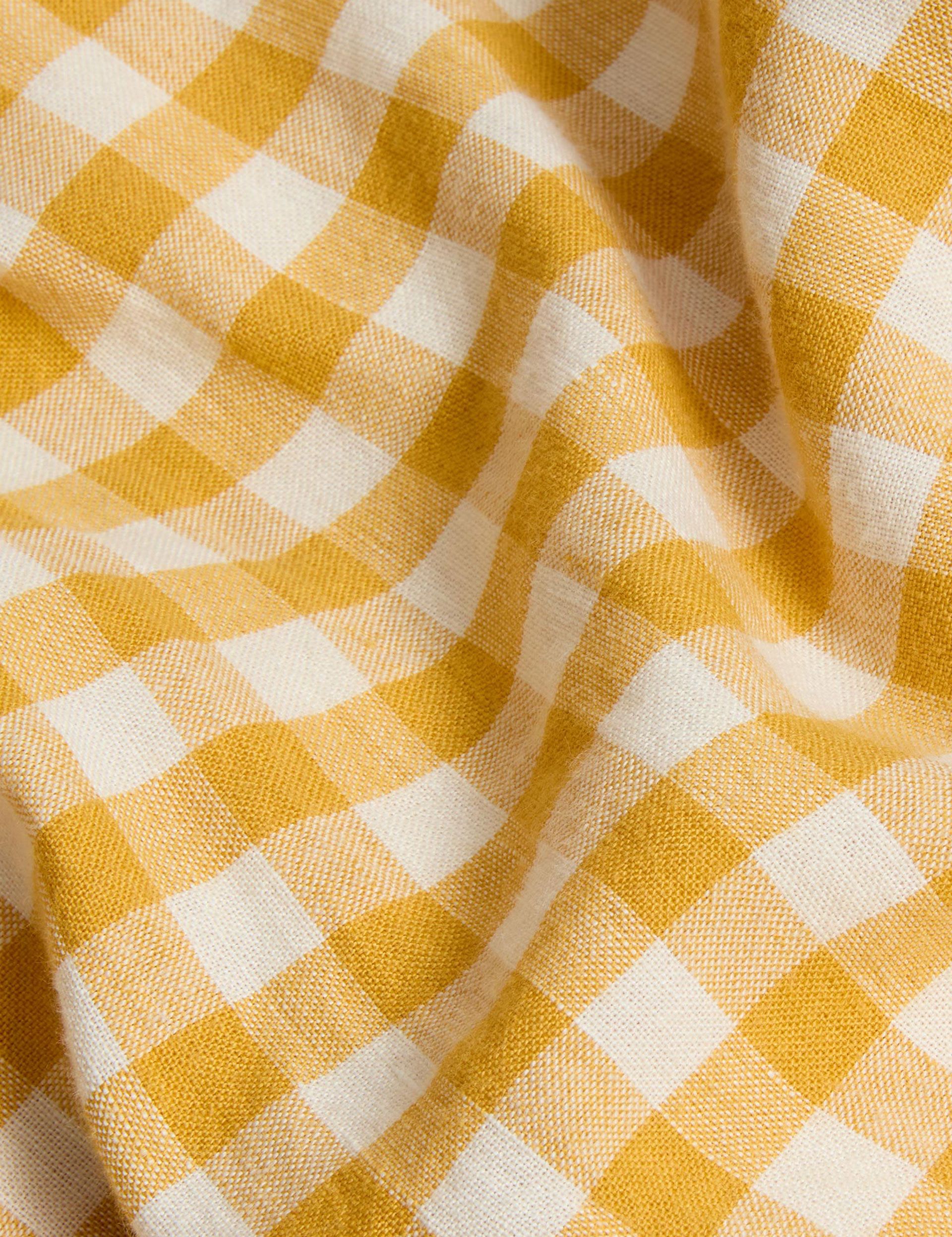 Piglet In Bed gingham linen blend flat sheet, UK version