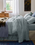 Piglet In Bed Pure Linen Gingham Flat Sheet