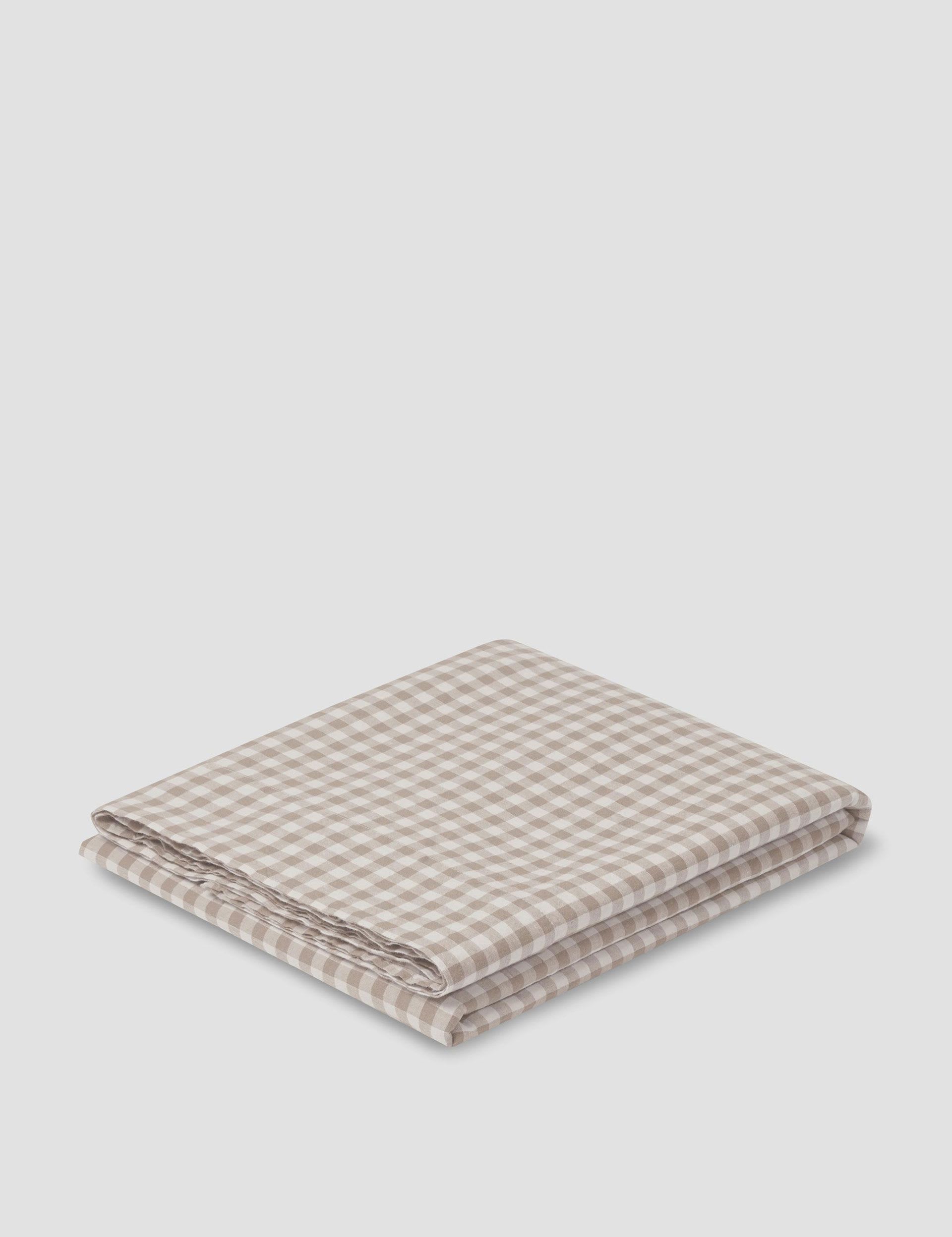 Piglet in Bed pure linen gingham flat sheet, UK version