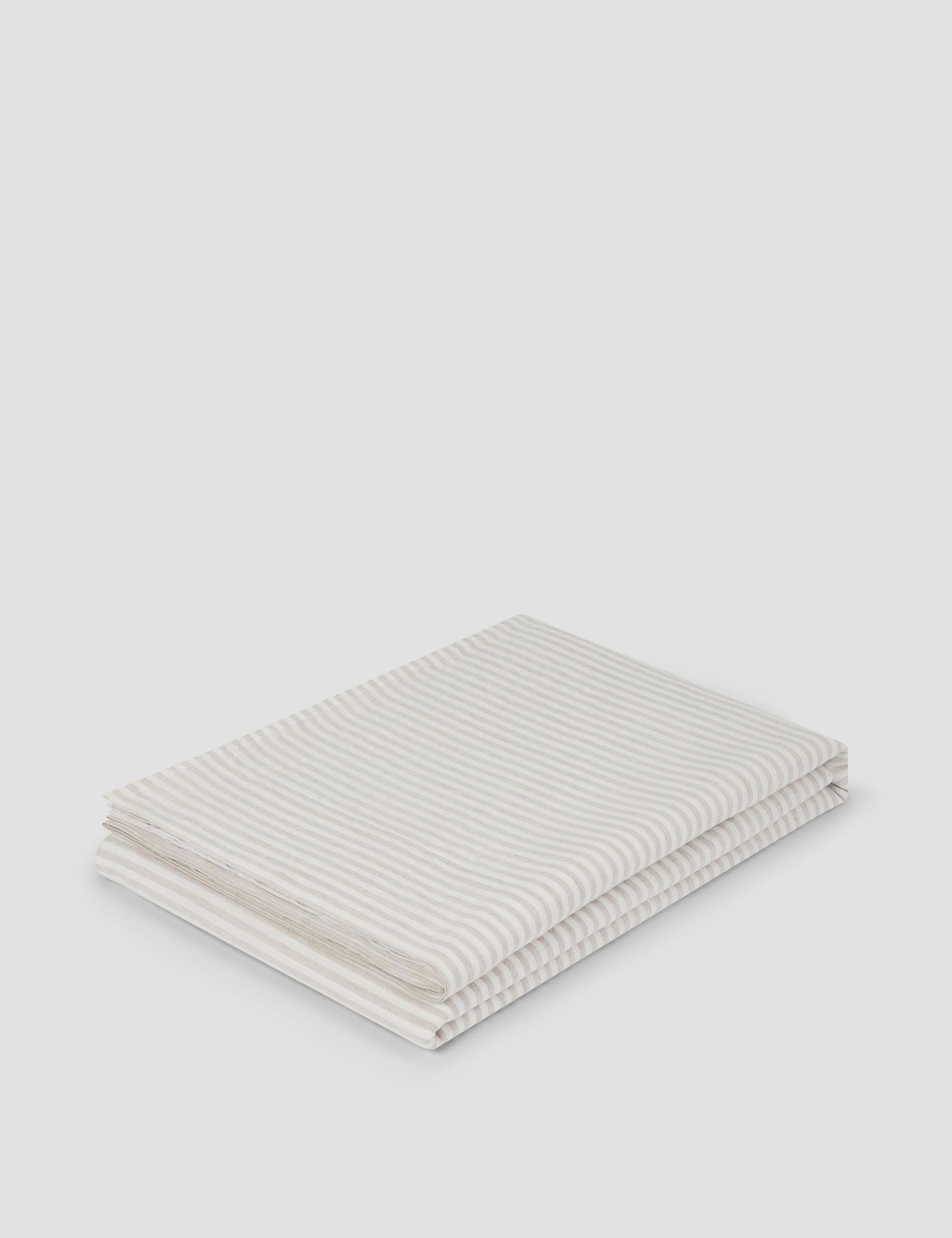 Piglet in Bed pure linen striped flat sheet - British product