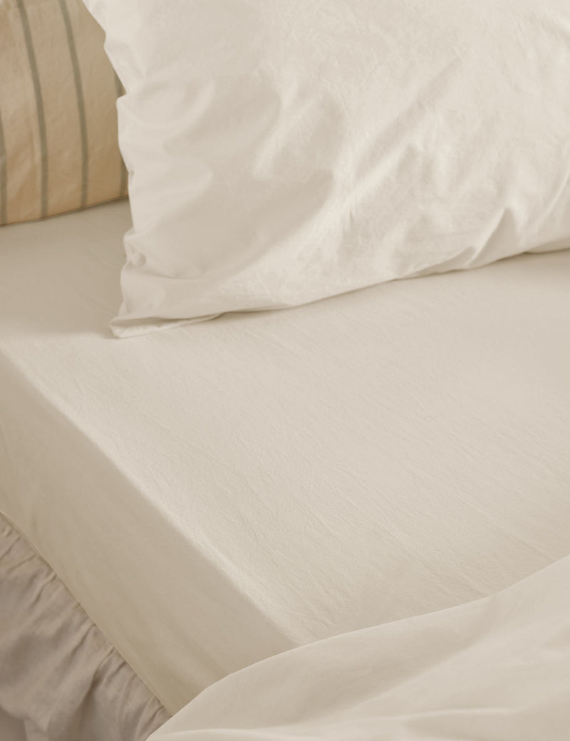 Piglet In Bed Washed Cotton Percale Fitted Sheet