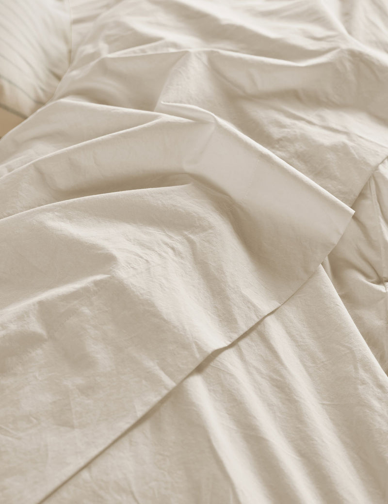 Piglet In Bed Pure Washed Cotton Percale Flat Sheet