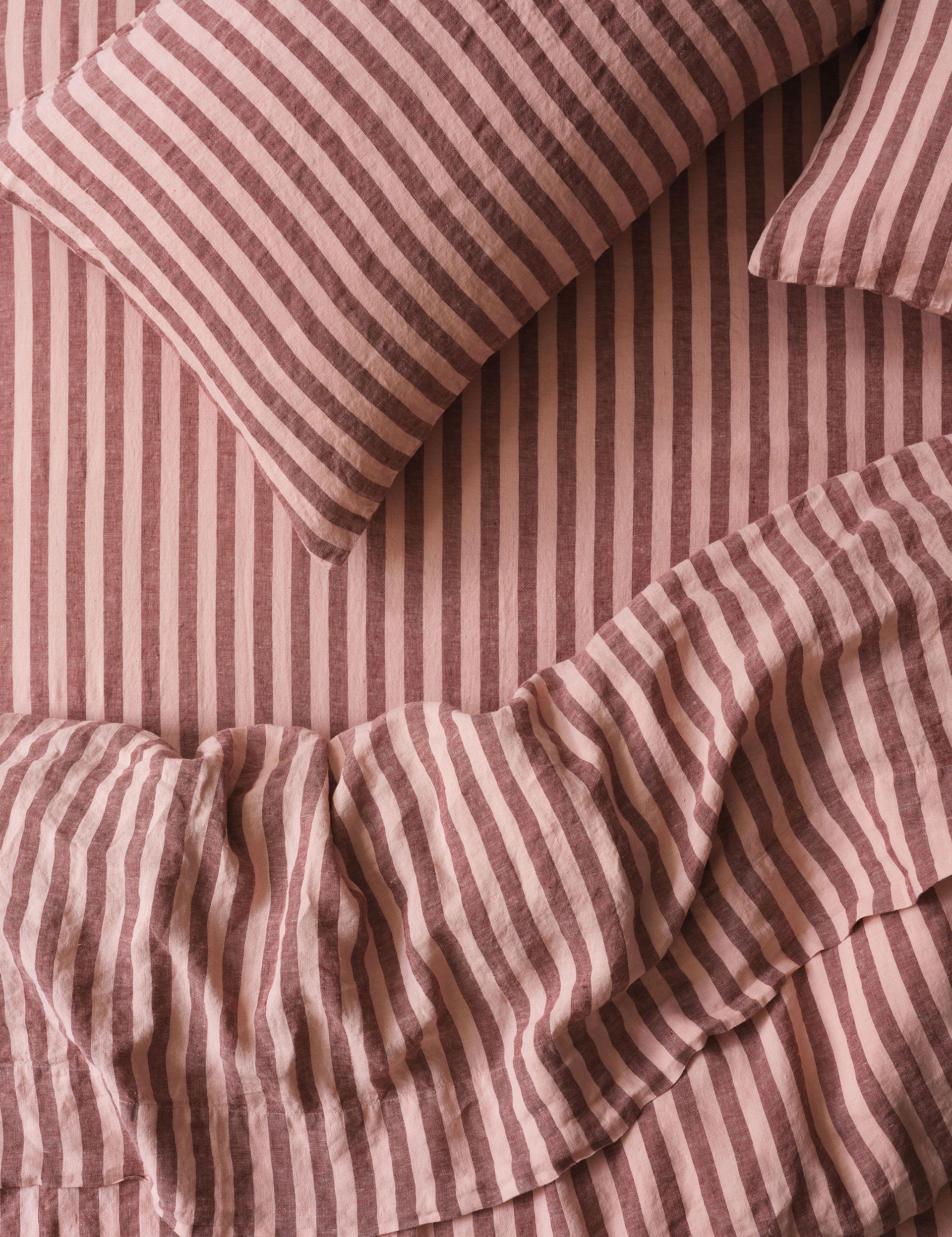 Piglet In Bed Pure Linen Pembroke Stripe Fitted Sheet