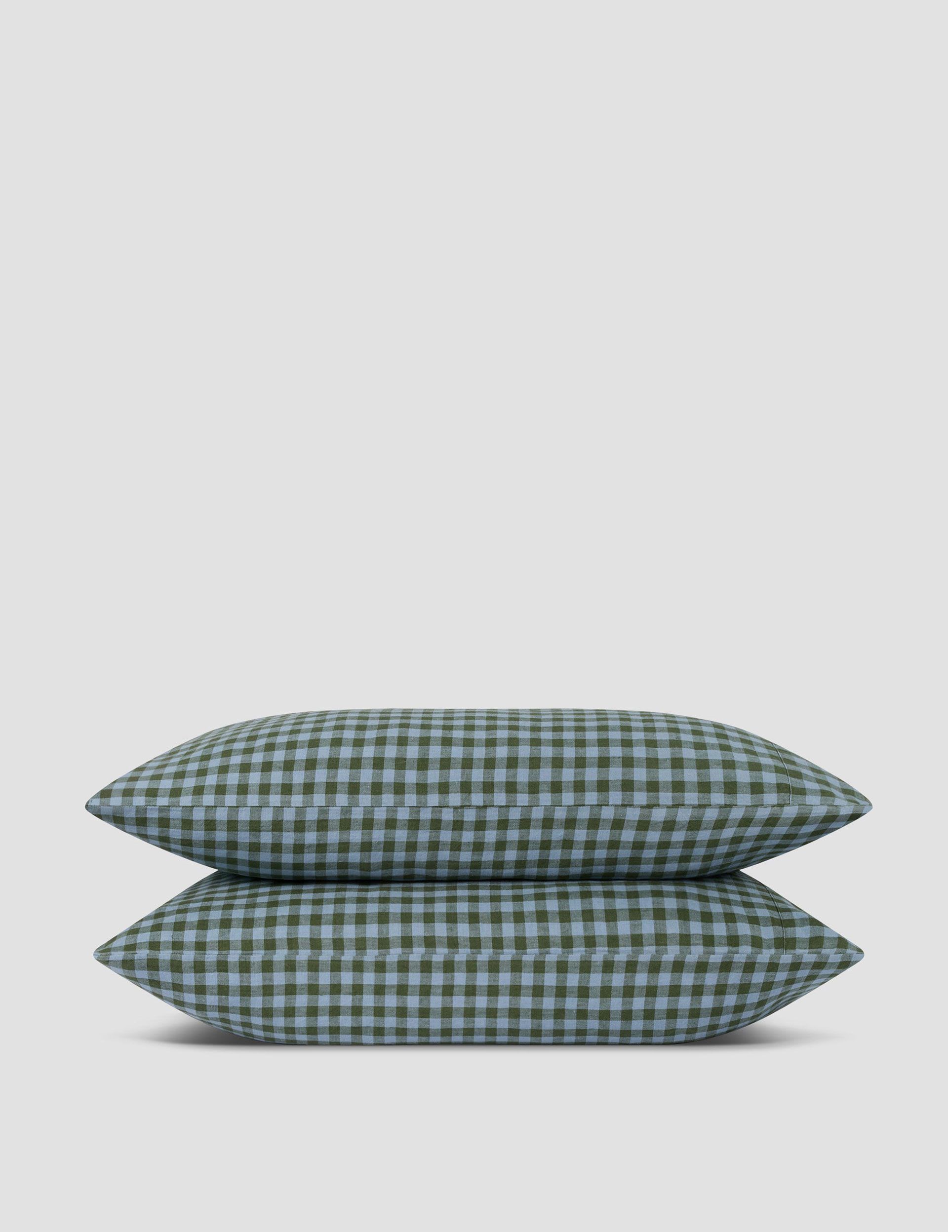 Piglet In Bed 2 Pack Pure Linen Gingham Pillowcases