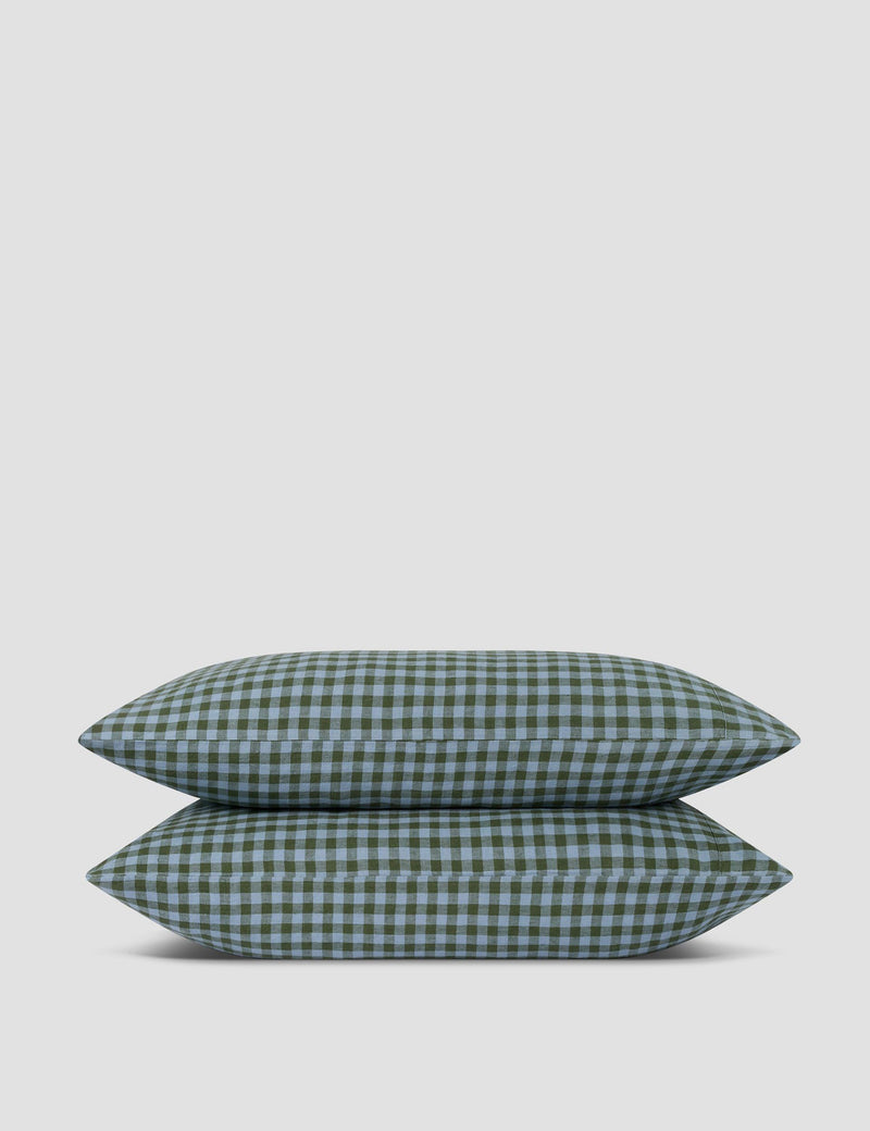 Piglet In Bed 2 Pack Pure Linen Gingham Pillowcases