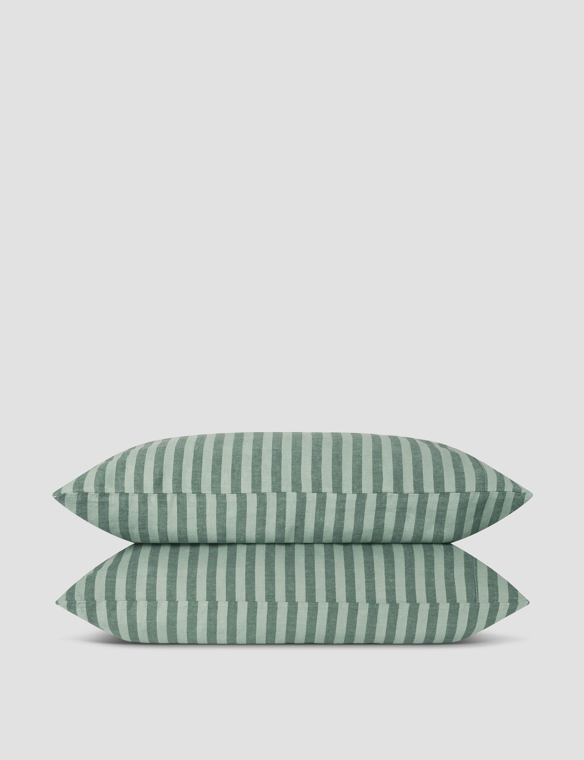 Piglet In Bed 2 Pack Pure Linen Pembroke Stripe Pillowcases