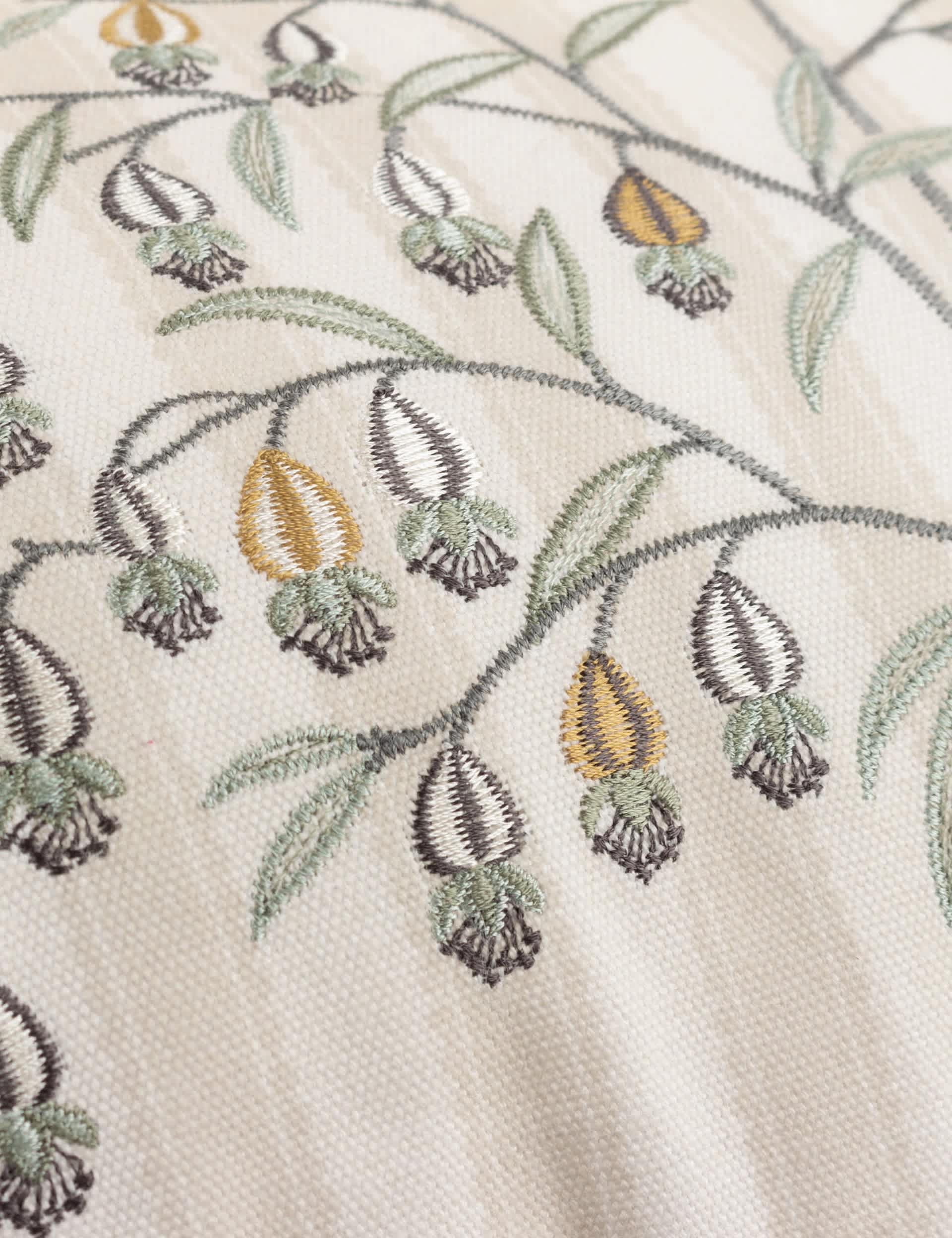 Sanderson embroidered Chinese lanterns scatter cushion (British brand)
