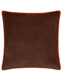 MADE Bailey brushed cotton velvet cushion with contrast piping, imported from the UK