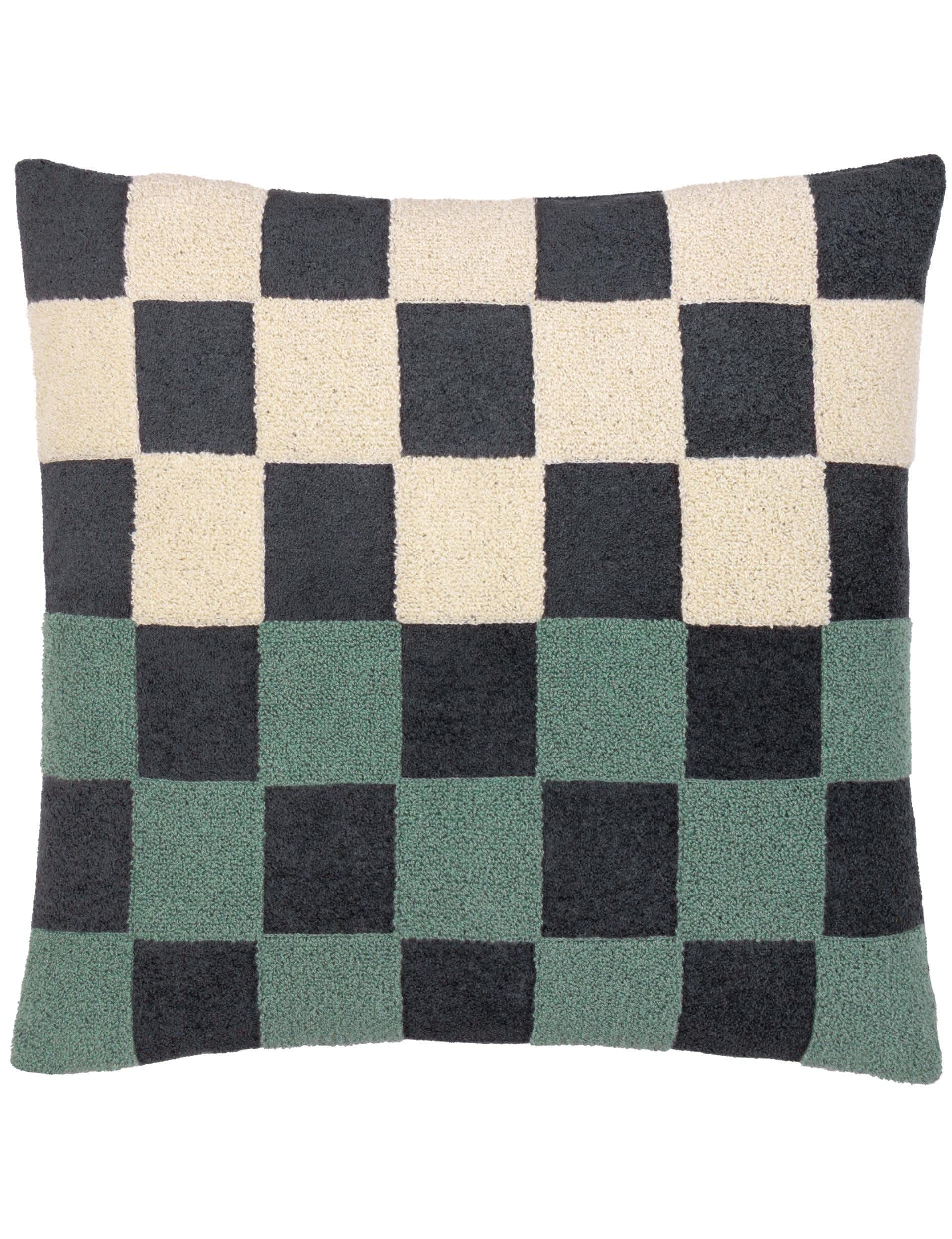 MADE bouclé checkerboard cushion 50cm, UK version