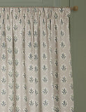 Sanderson Sessile Leaf Pencil Pleat curtains, imported from the UK