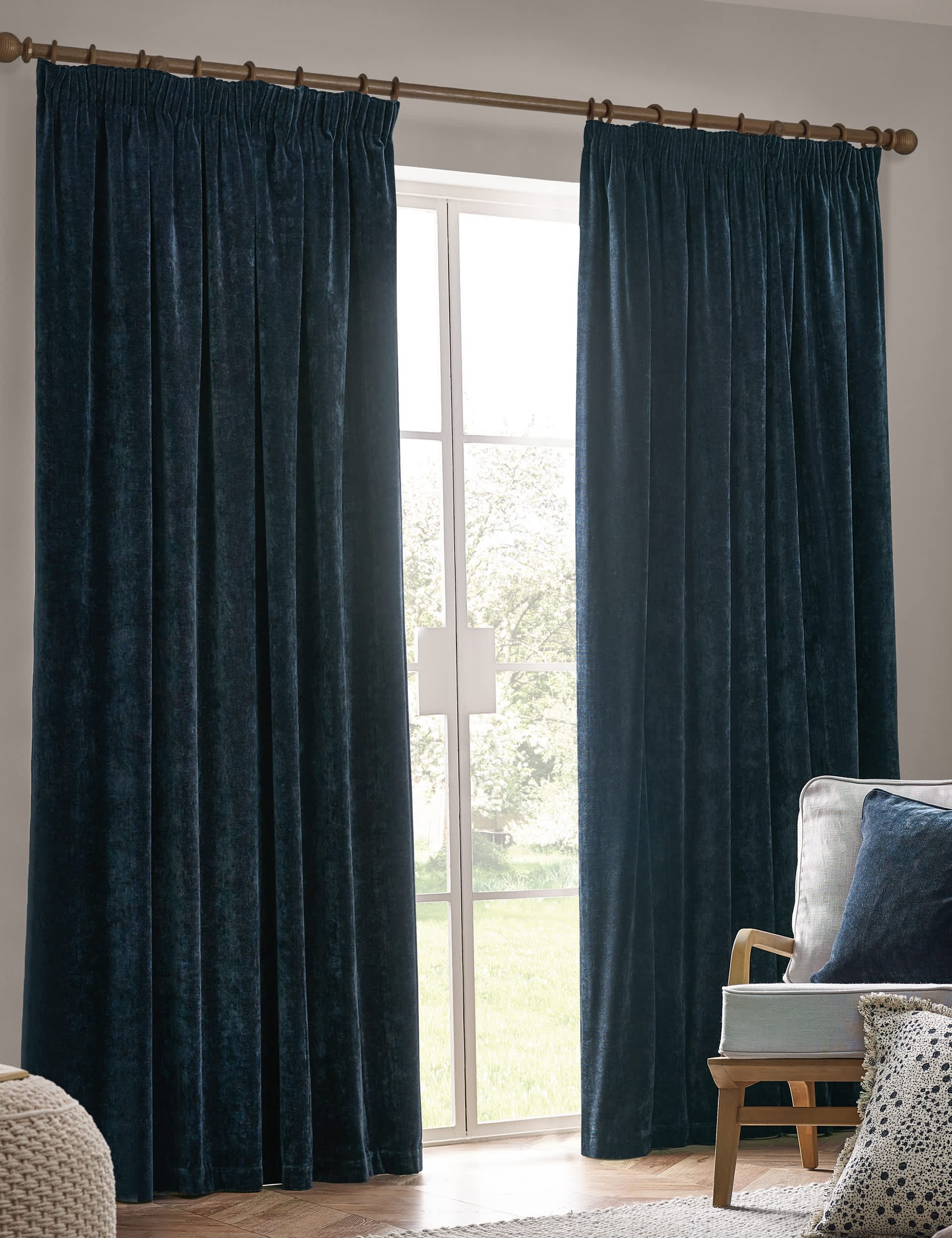 Yard Chenille Blackout Pencil Pleat Curtains