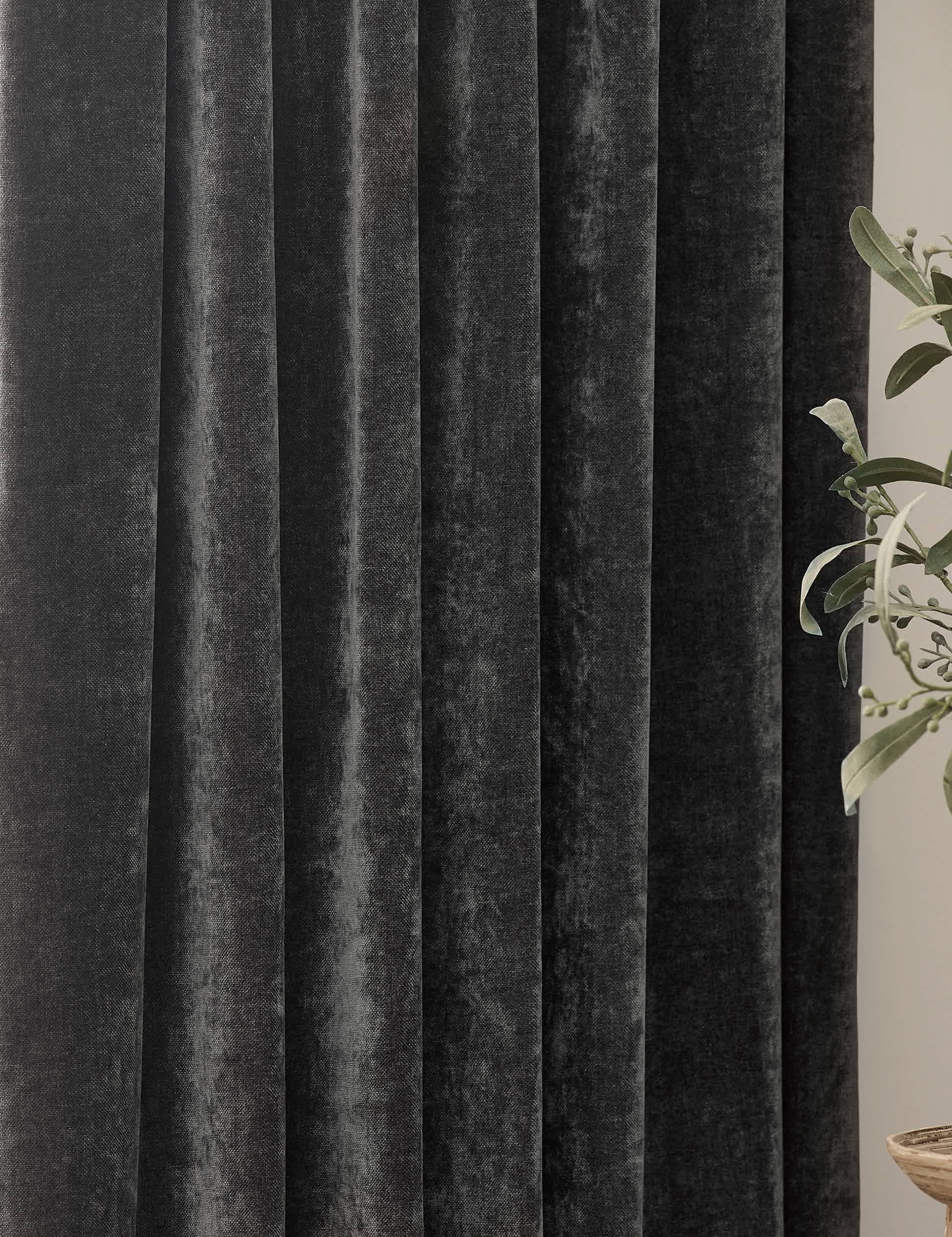 Yard Chenille Blackout Pencil Pleat Curtains, imported from the UK
