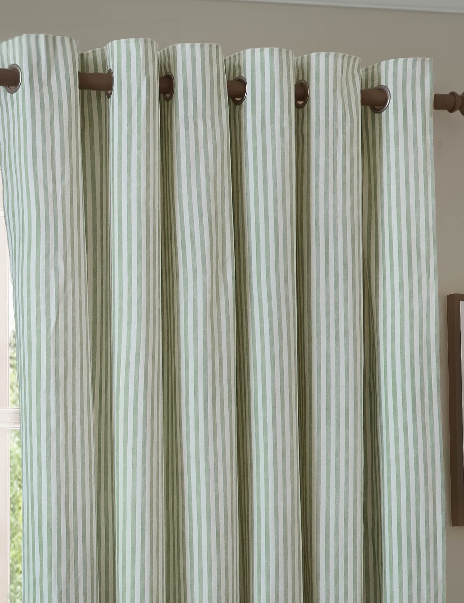 YARD Hebden Pure Cotton Striped Eyelet Curtains