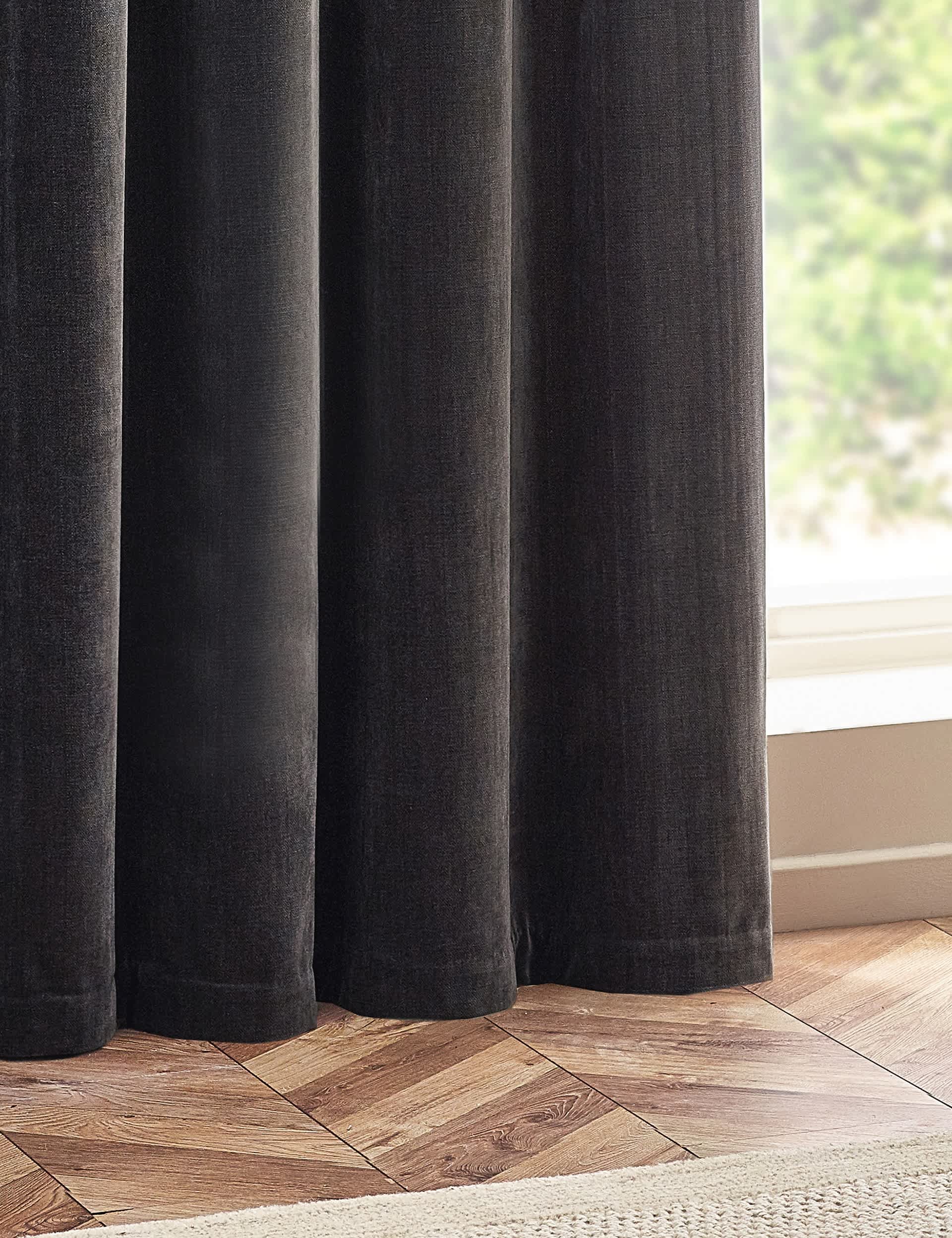 Yard chenille velvet eyelet curtains (British brand)