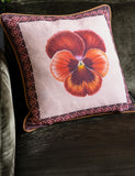 Rockett St George pansy muse piped cushion 45cm (British brand)