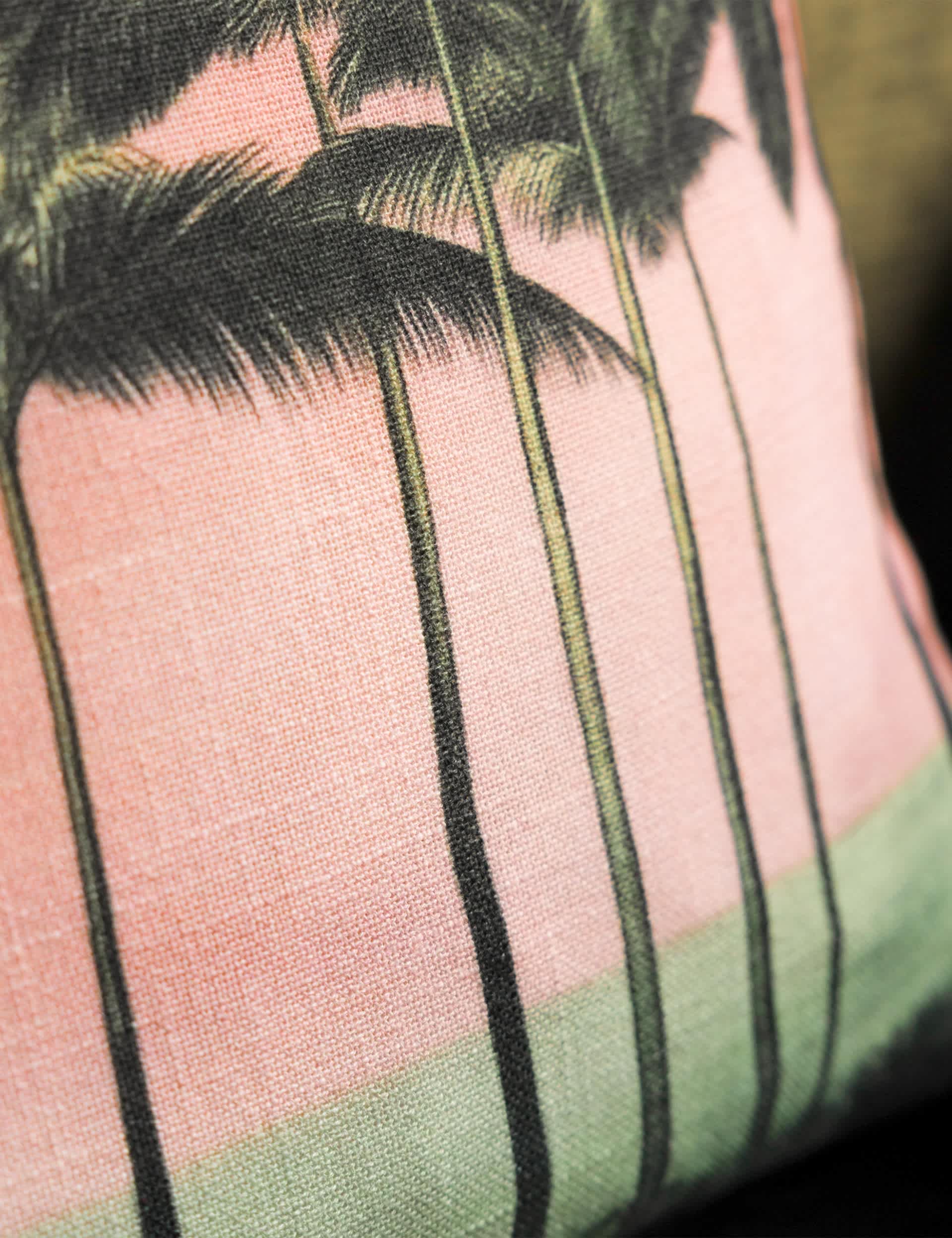 Rockett St George Palm Paradise piped cushion, 45cm, British brand
