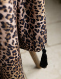 Rockett St George velvet leopard print tasselled throw (British brand)