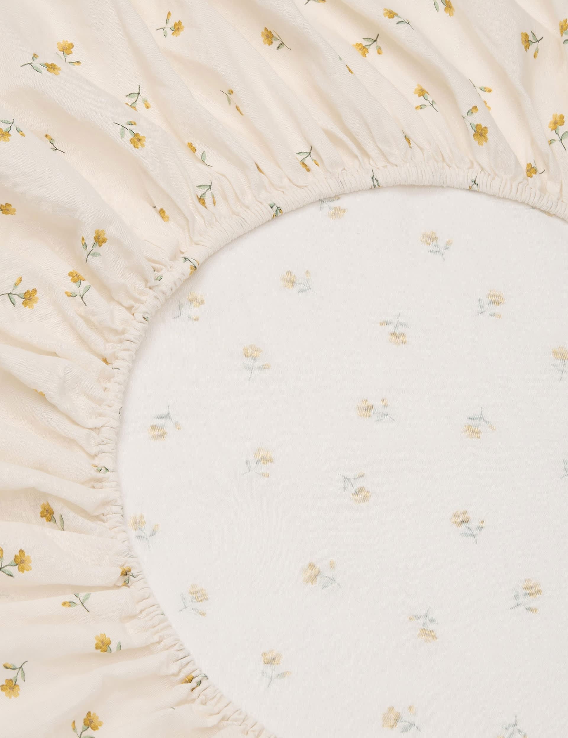 Piglet in Bed linen rich posy bud fitted sheet, imported from the UK
