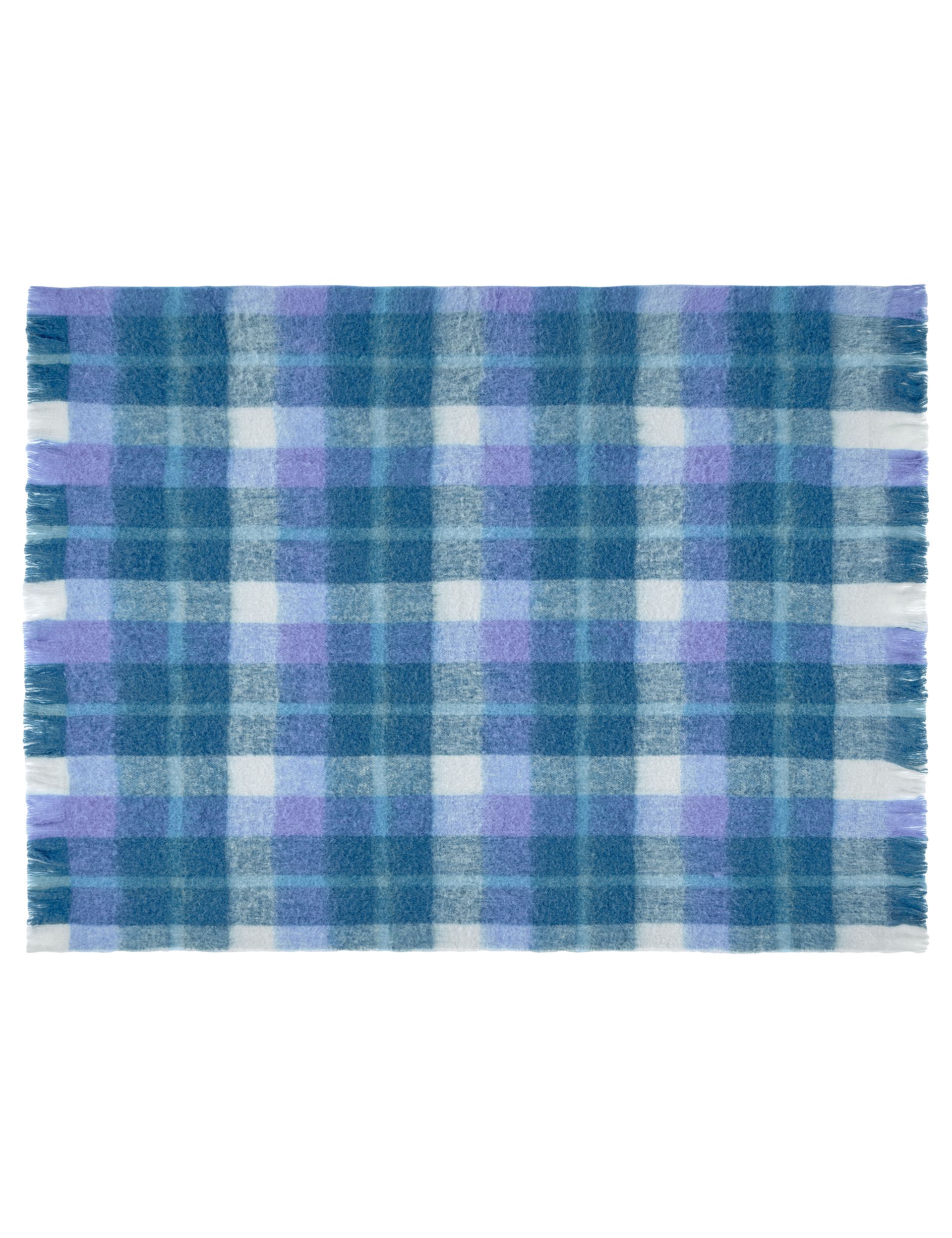 Bluebellgrey Wool Blend Highland Check Throw