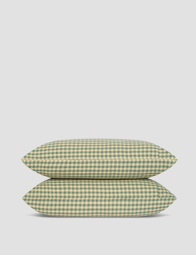 Piglet In Bed 2 Pack Linen Rich Gingham Pillowcases