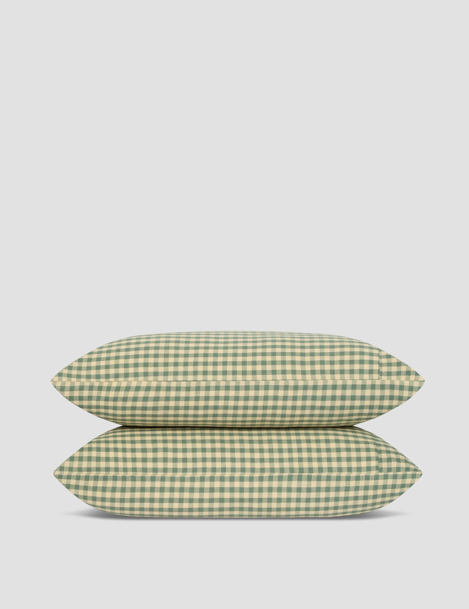 Piglet In Bed 2 Pack Linen Rich Gingham Pillowcases