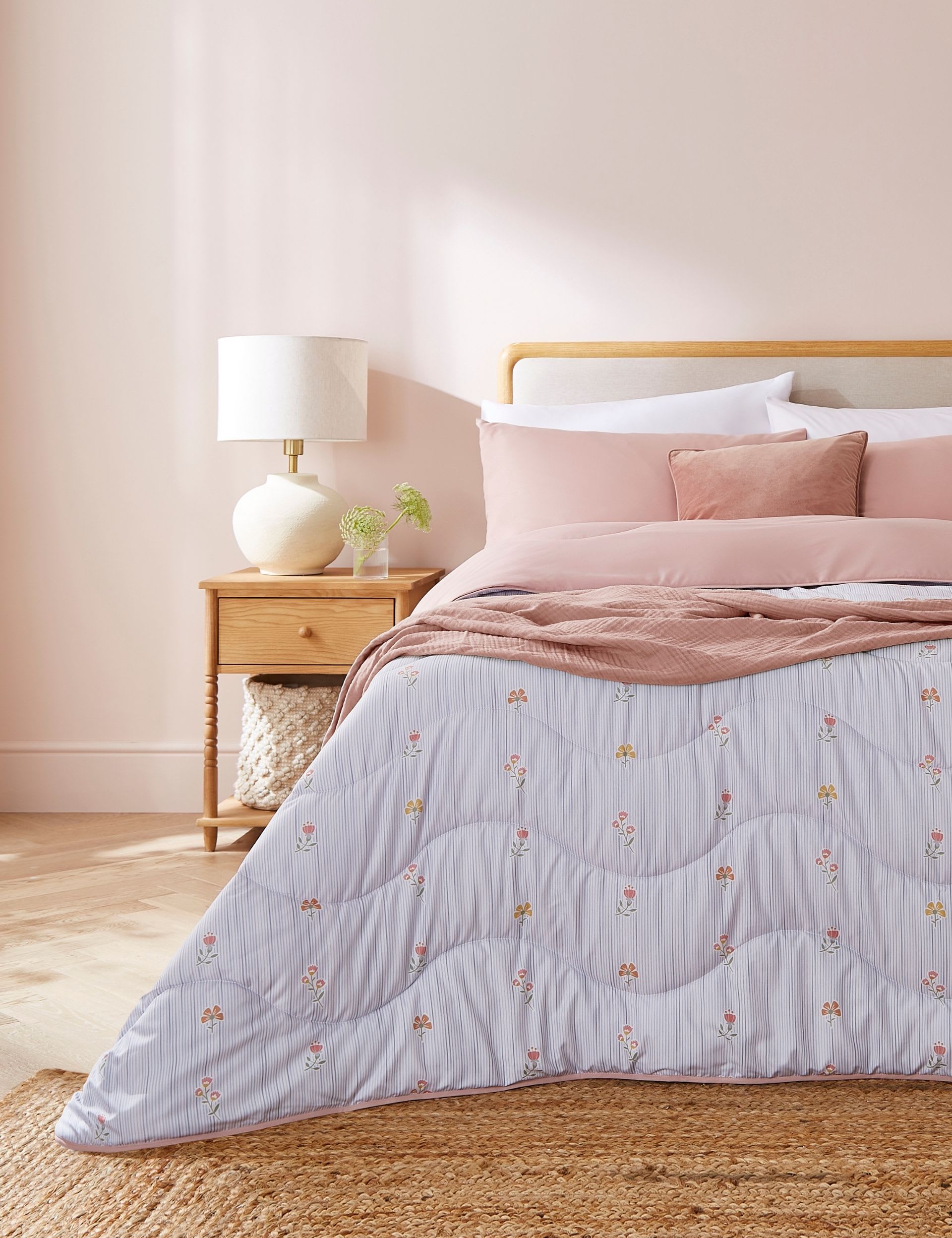 Night Lark vintage stripes coverless duvet set - British product