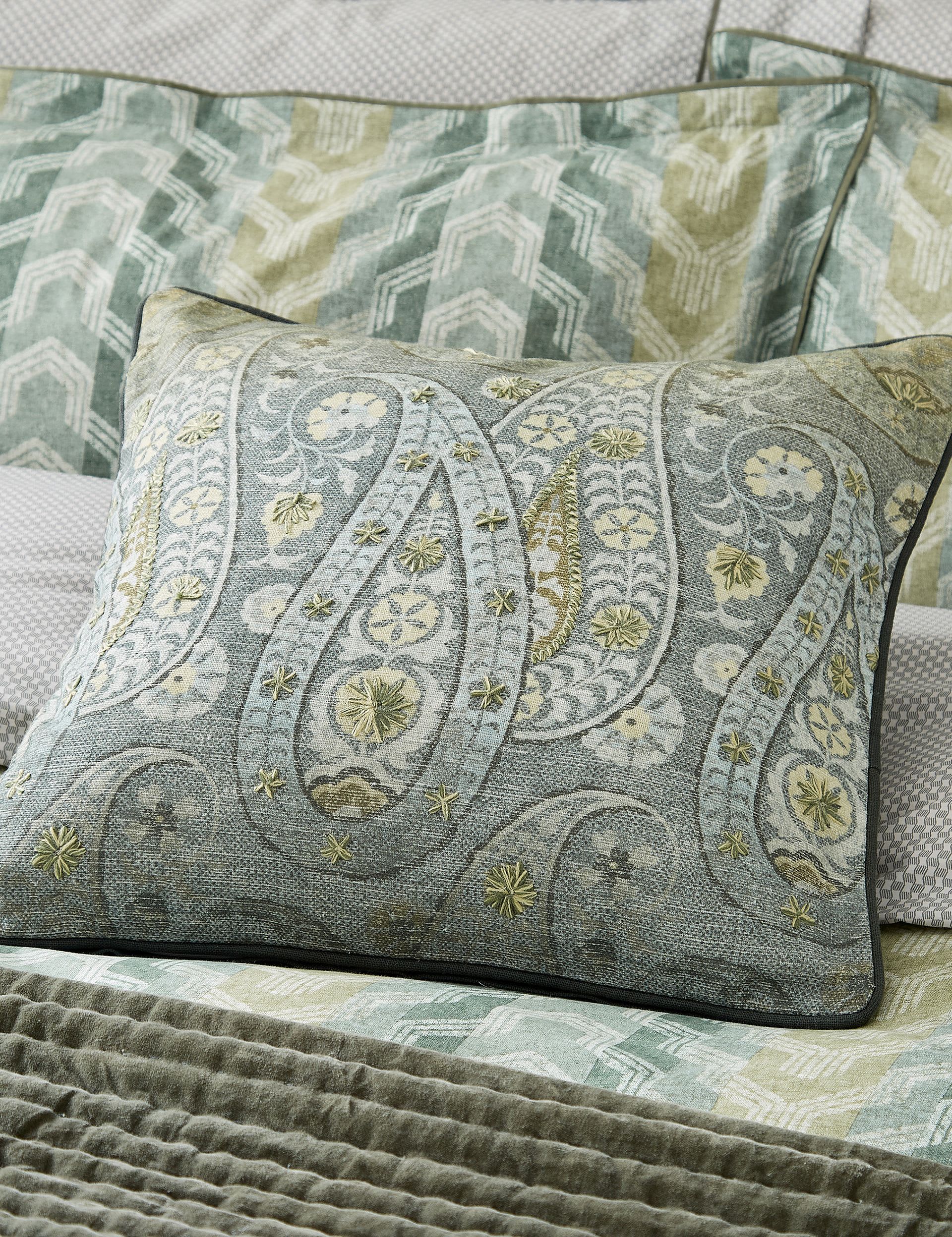 Bedeck of Belfast Reya Emira paisley cushion 50cm, imported from the UK