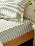 YARD pure cotton striped fitted sheet, UK version