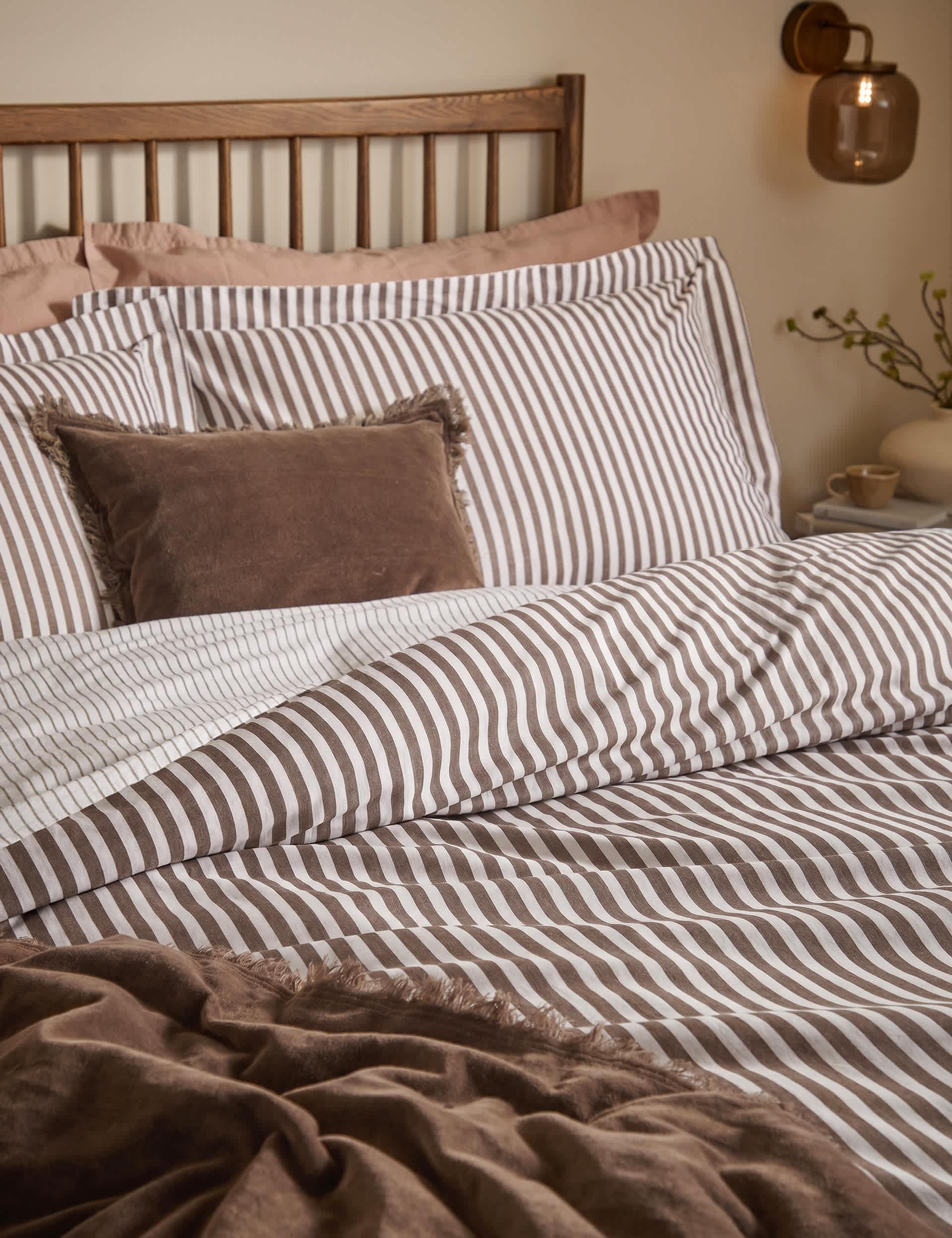 YARD 2 Pack Pure Cotton Hebden Stripe Pillowcases