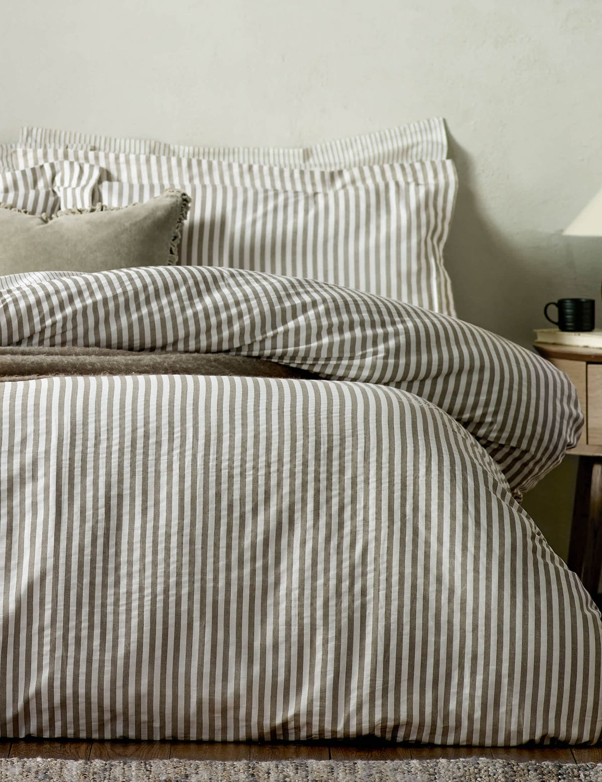 Yard 2 Pack Pure Cotton Hebden Stripe Pillowcases