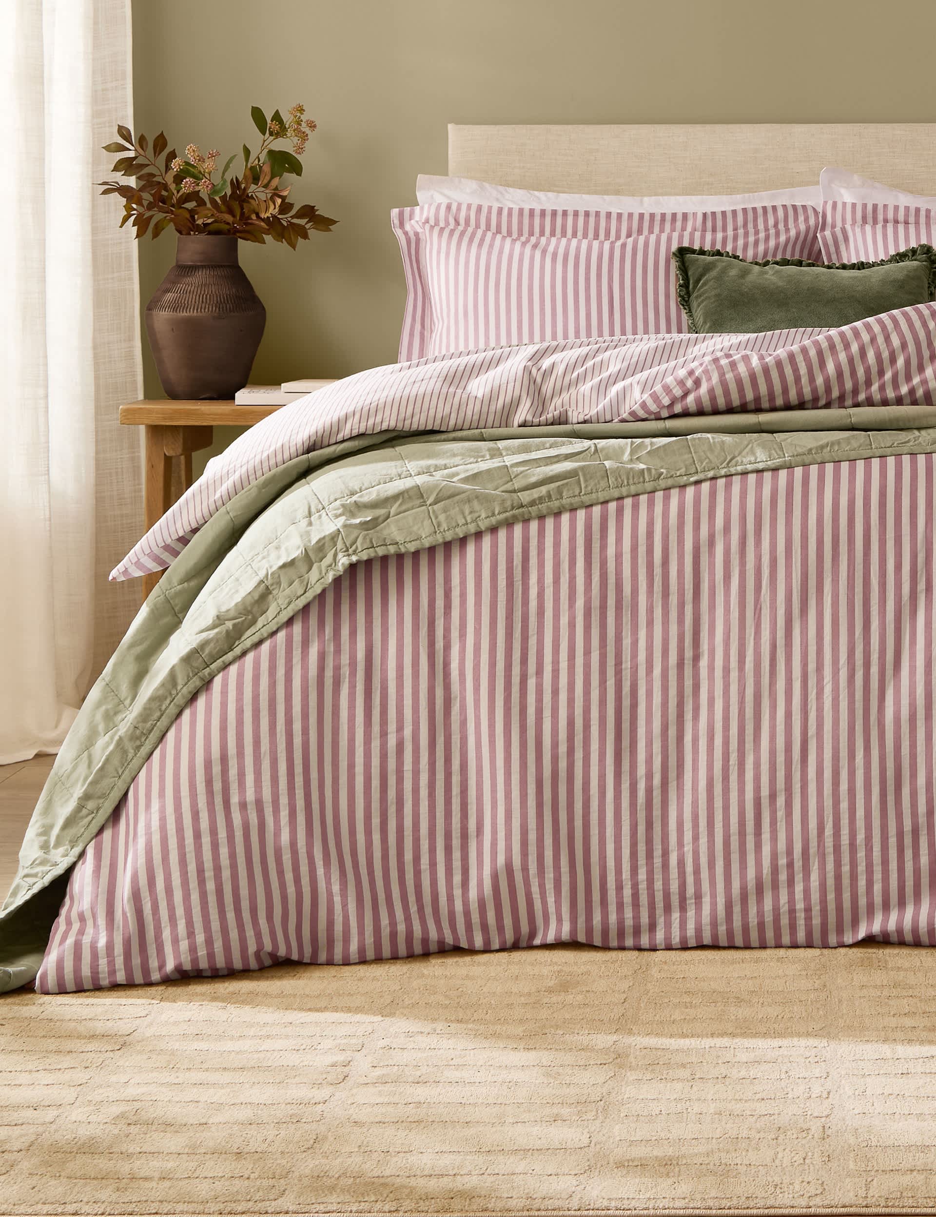Yard Hebden Striped Cotton Reversible Bedding Set