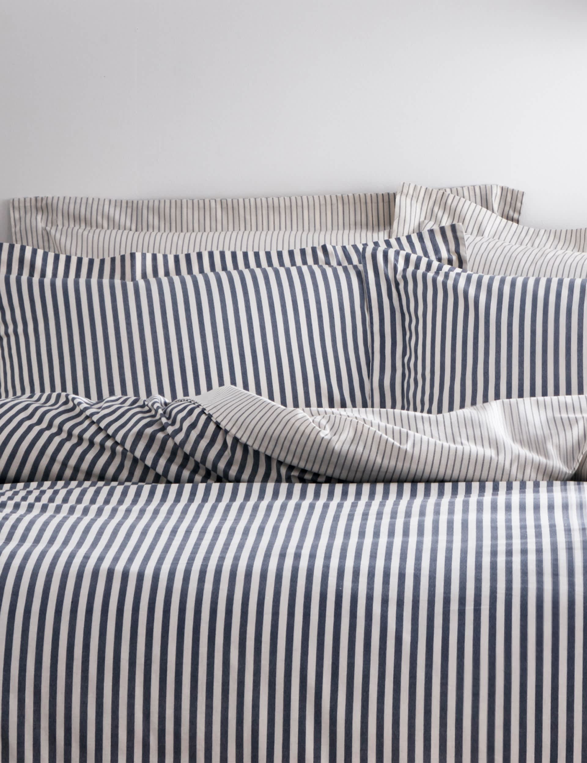 Yard Hebden Striped Cotton Reversible Bedding Set