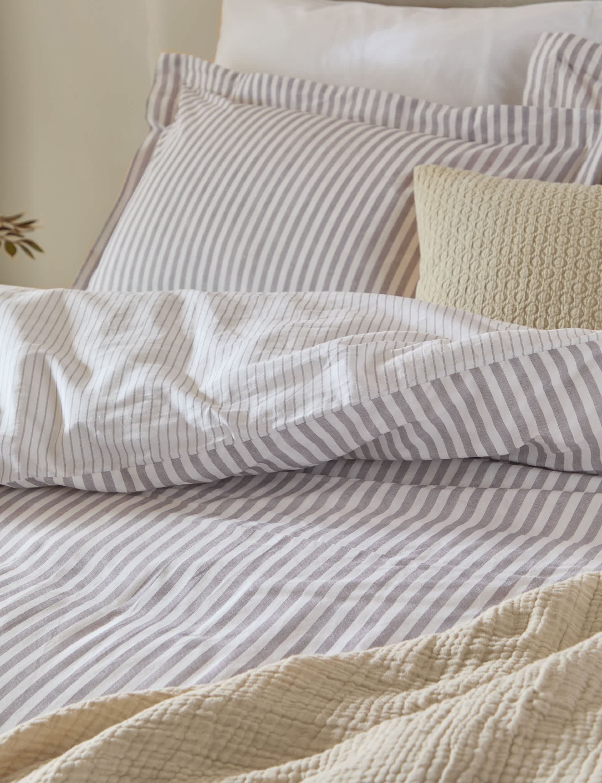 Yard Hebden Striped Cotton Reversible Bedding Set