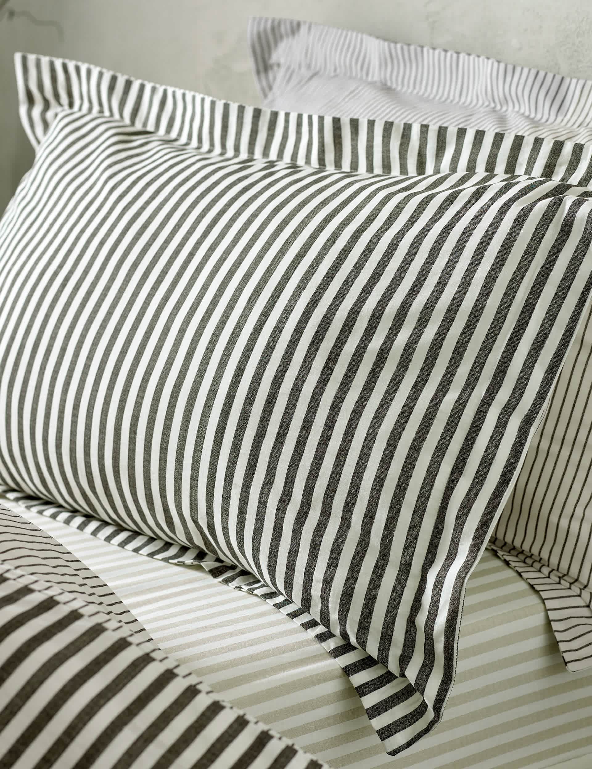 Yard Hebden Striped Cotton Reversible Bedding Set