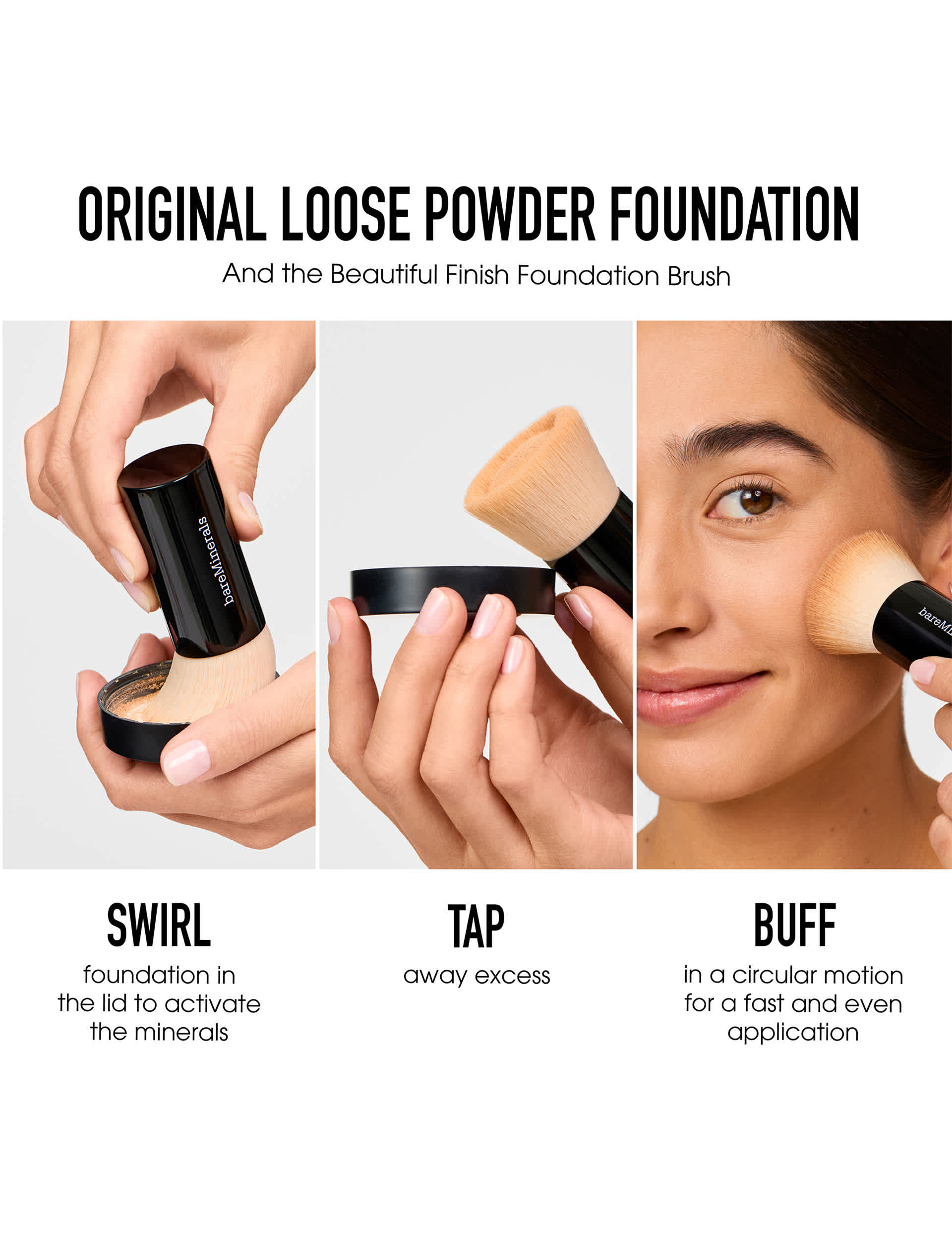 bareMinerals Get Started makeup kit with mineral foundation and brush, UK version
