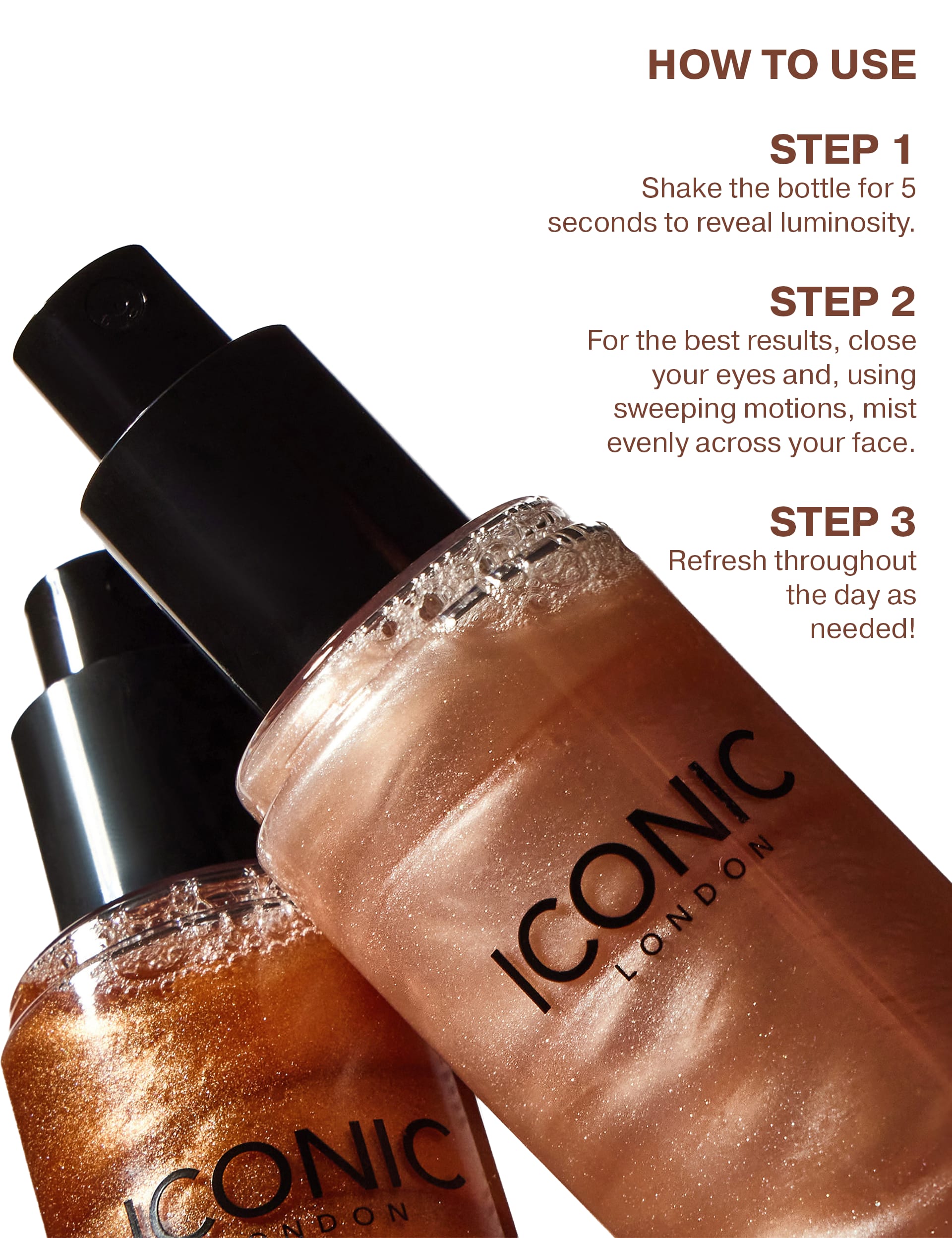 ICONIC London Prep-Set-Glow illuminating setting spray 120ml, imported from the UK