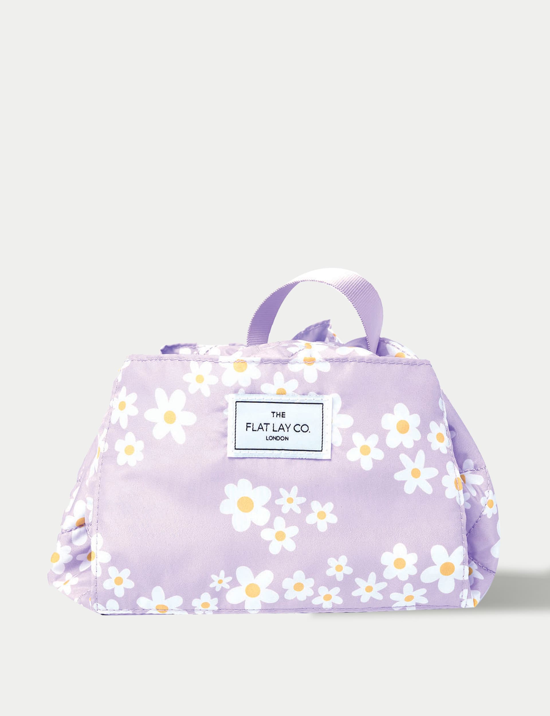 The Flat Lay Co. makeup bag lilac daisy, imported from the UK