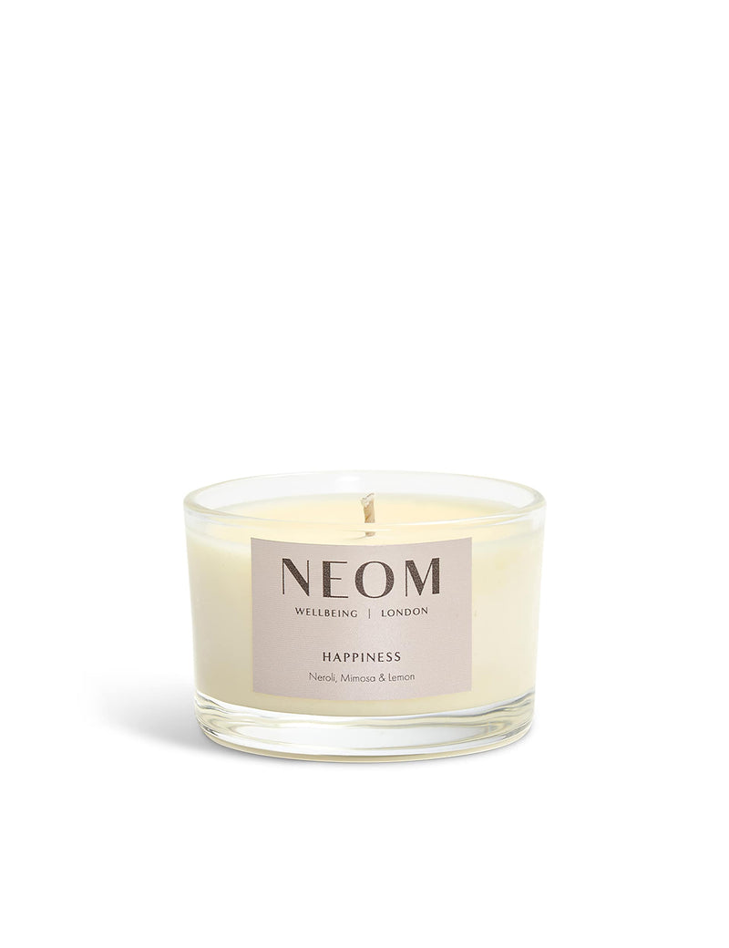 NEOM Wellbeing Happiness Travel Candle 75g - British product