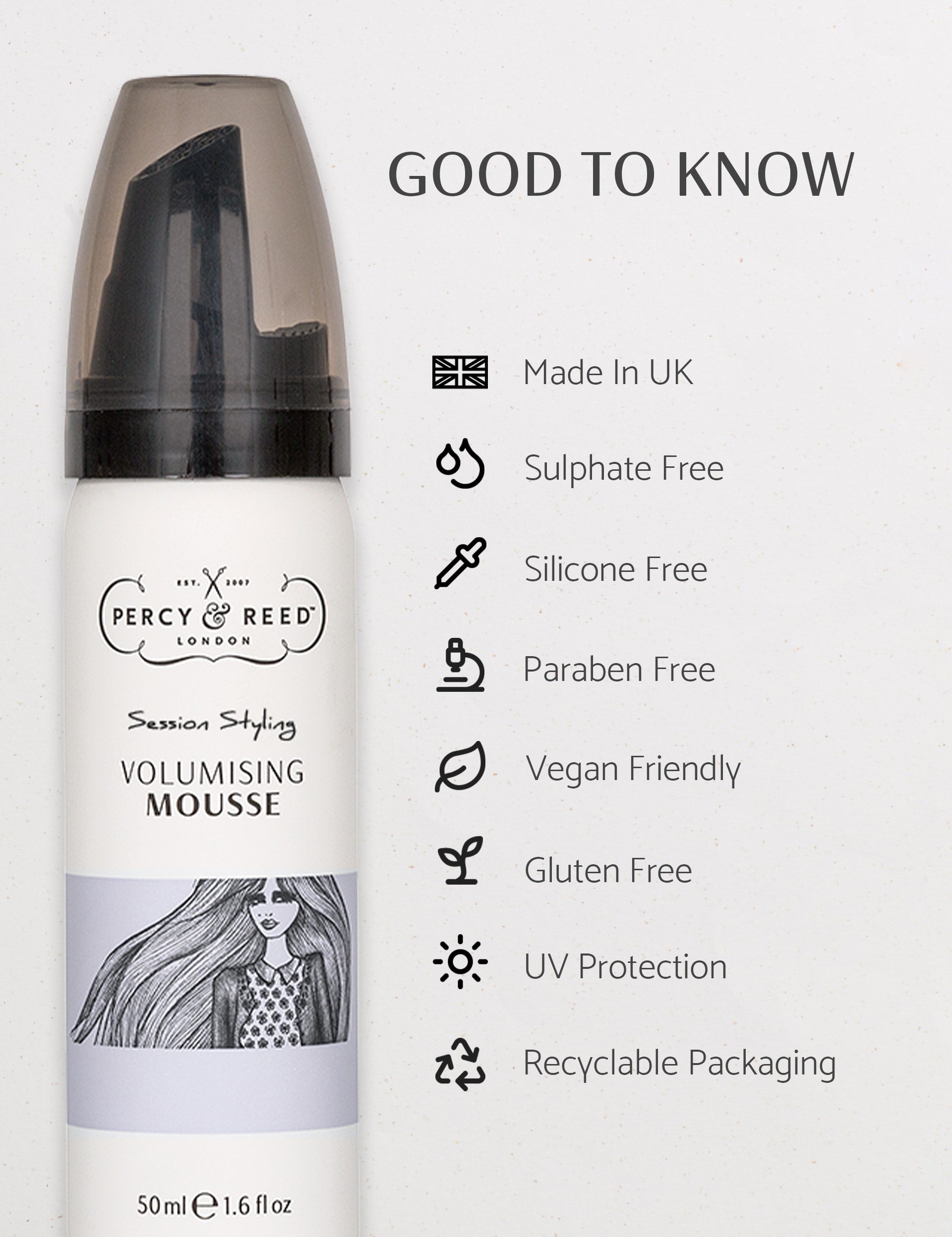 Percy & Reed volumising mousse 50ml - British product