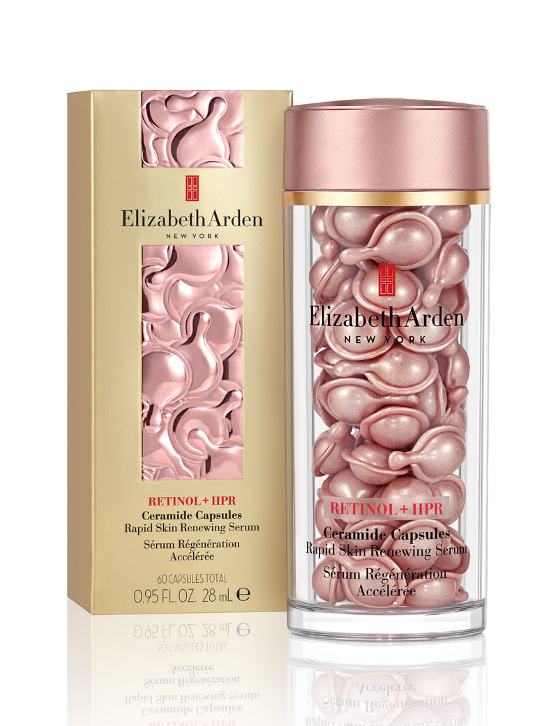 Elizabeth Arden retinol and HPR ceramide capsules rapid skin renewing serum 60-piece, imported from the UK