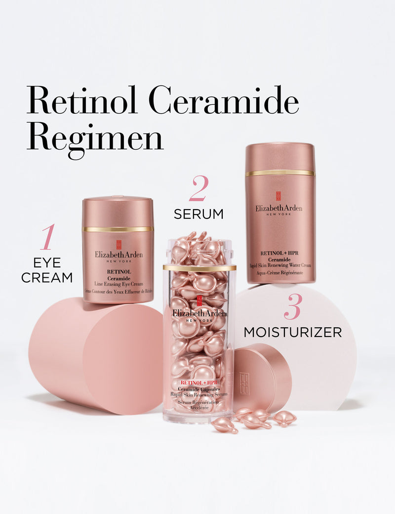 Elizabeth Arden retinol and HPR ceramide capsules rapid skin renewing serum 60-piece, imported from the UK