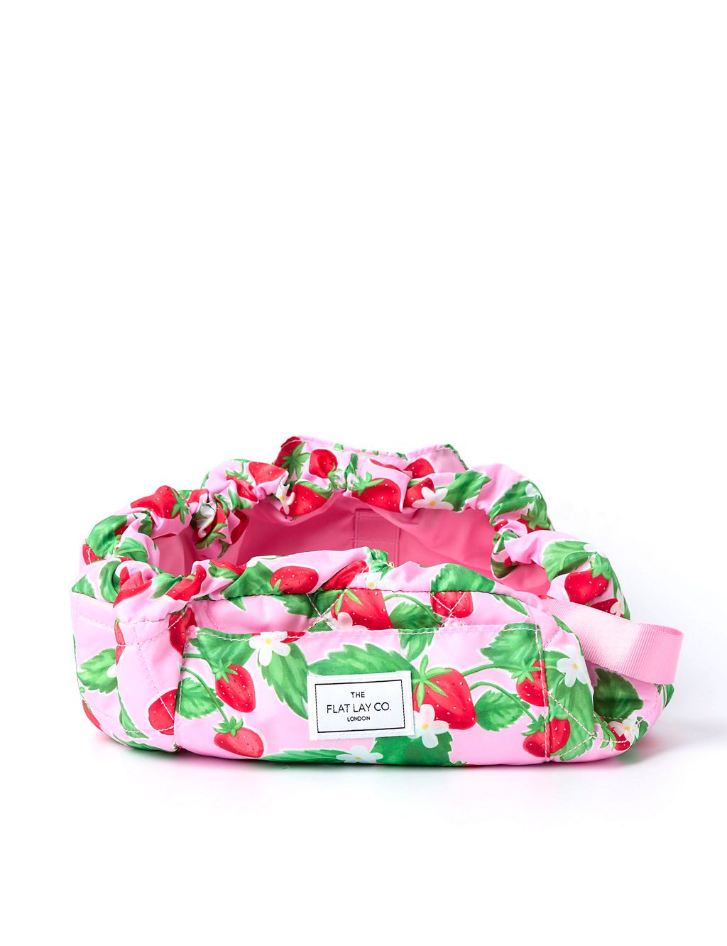 The Flat Lay Co. Drawstring Makeup Bag in Summer Strawberries GOODS M&S   