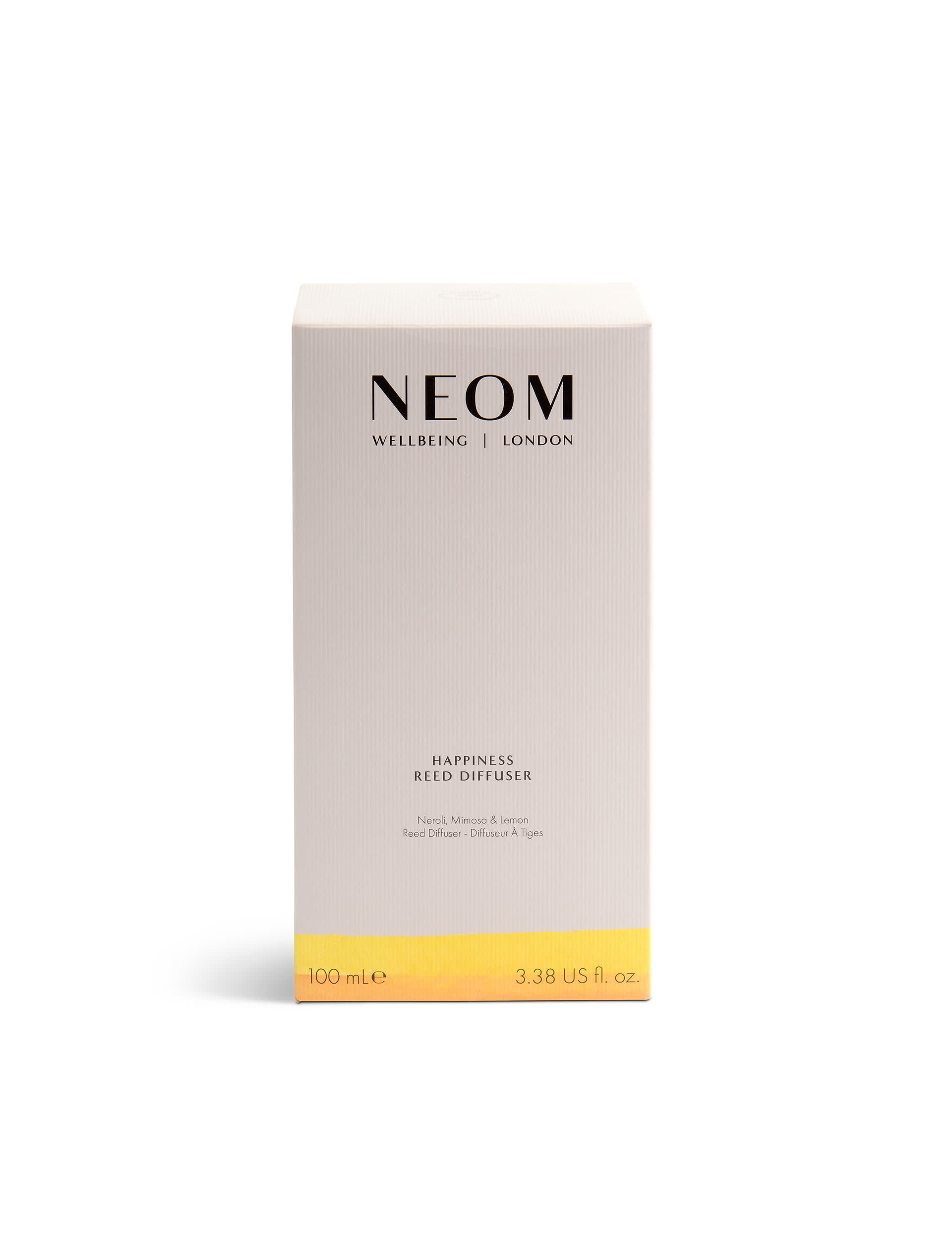 NEOM Happiness reed diffuser with neroli, mimosa, and lemon 100ml, UK version