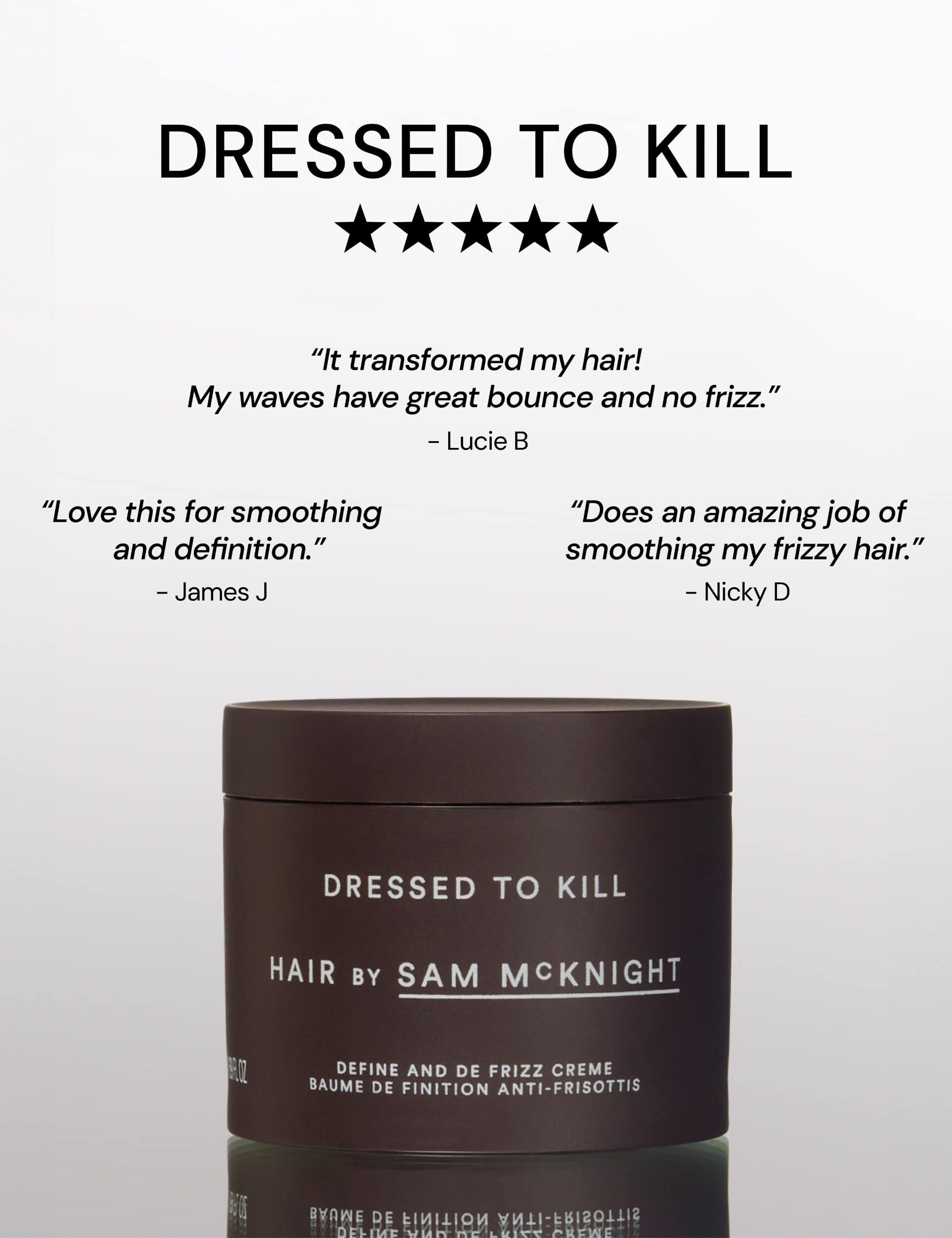 Sam McKnight Dressed to Kill Defrizz Creme 50ml, UK version