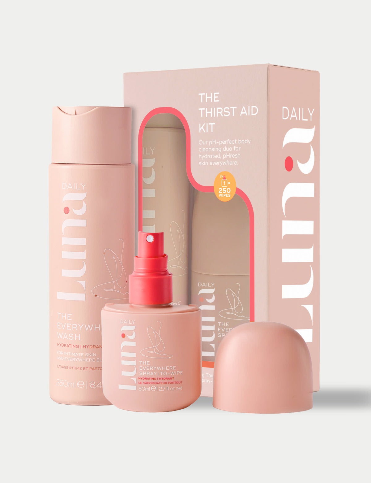 Luna Daily hydrating body wash and spray duo - British product