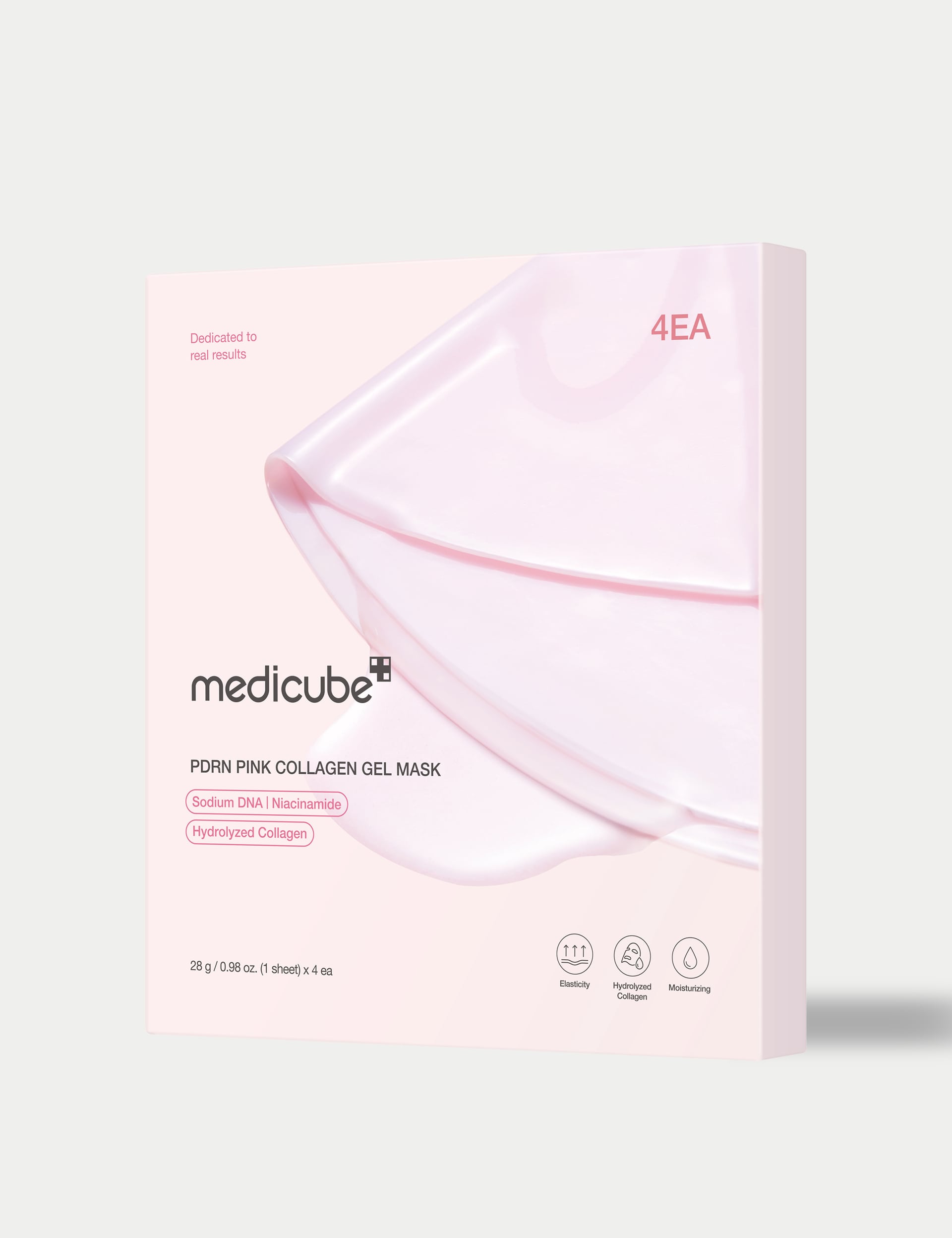 Medicube PDRN pink collagen gel mask 4 pack, imported from the UK