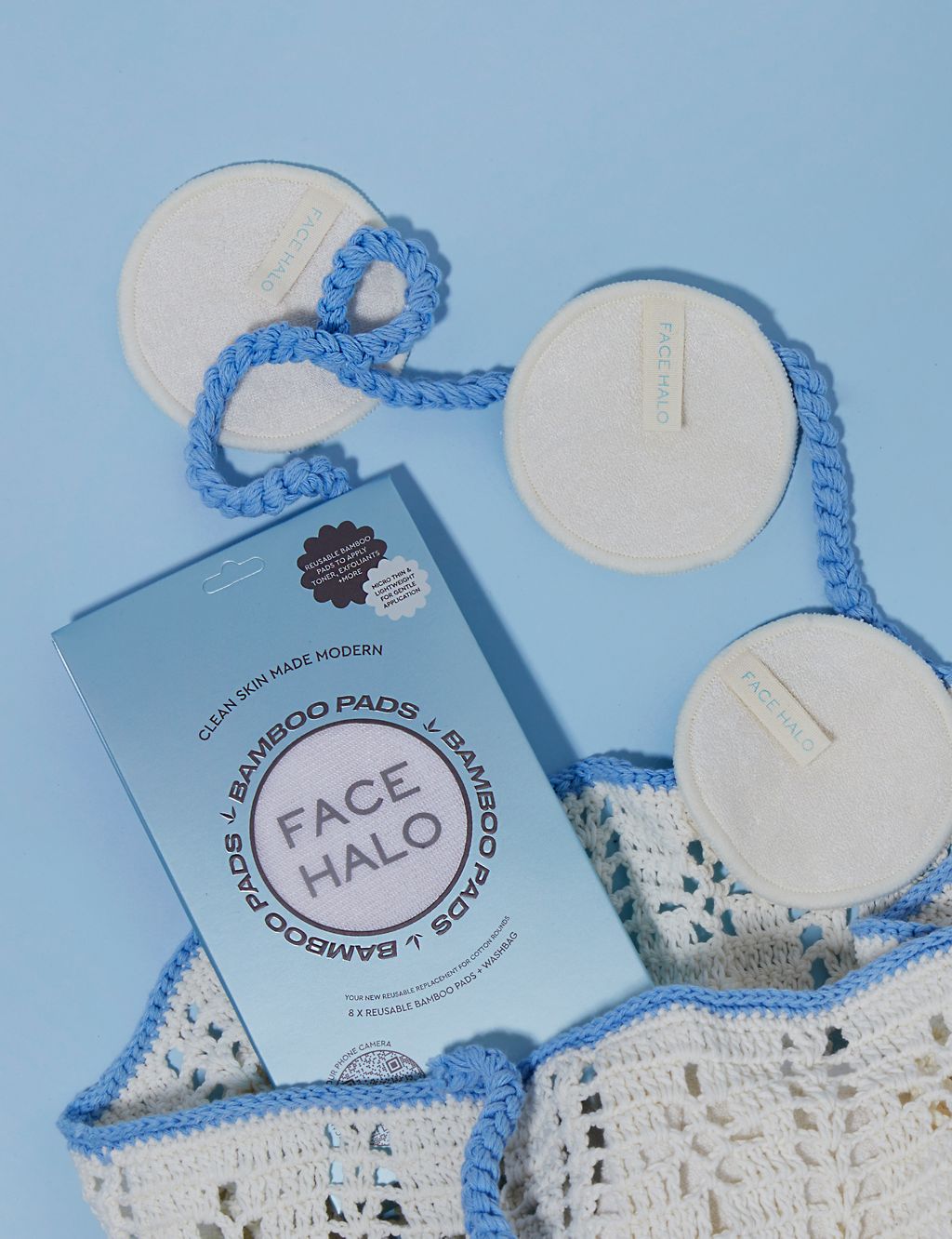 Face Halo Reusable Bamboo Pads 8 Pack GOODS M&S   