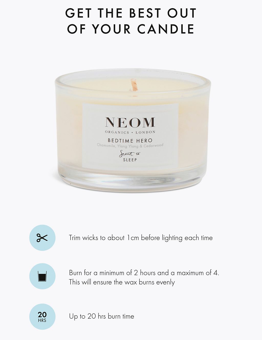 Bedtime Hero Travel Candle 75g GOODS M&S   