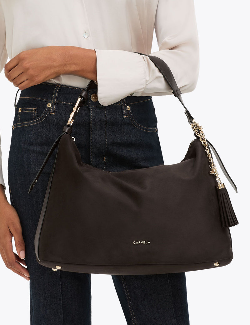 Carvela faux suede hobo shoulder bag British brand