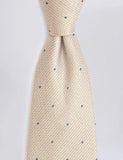 Moss pure silk tie with contrast micro-spot pattern - British product
